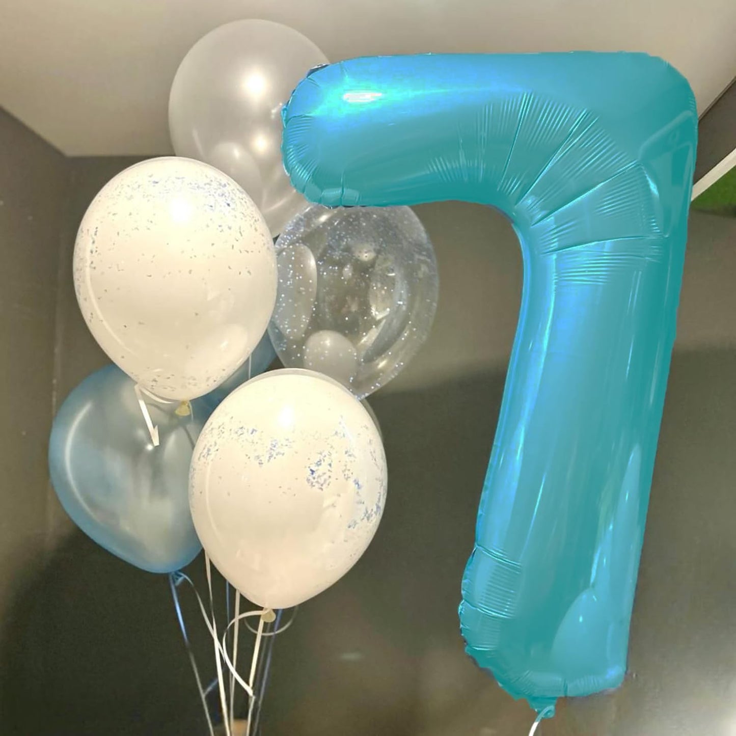Kelfuoya 40 Inch Light Blue Number 17 Balloon | Jumbo Mylar Foil Balloon for Birthday & Anniversary