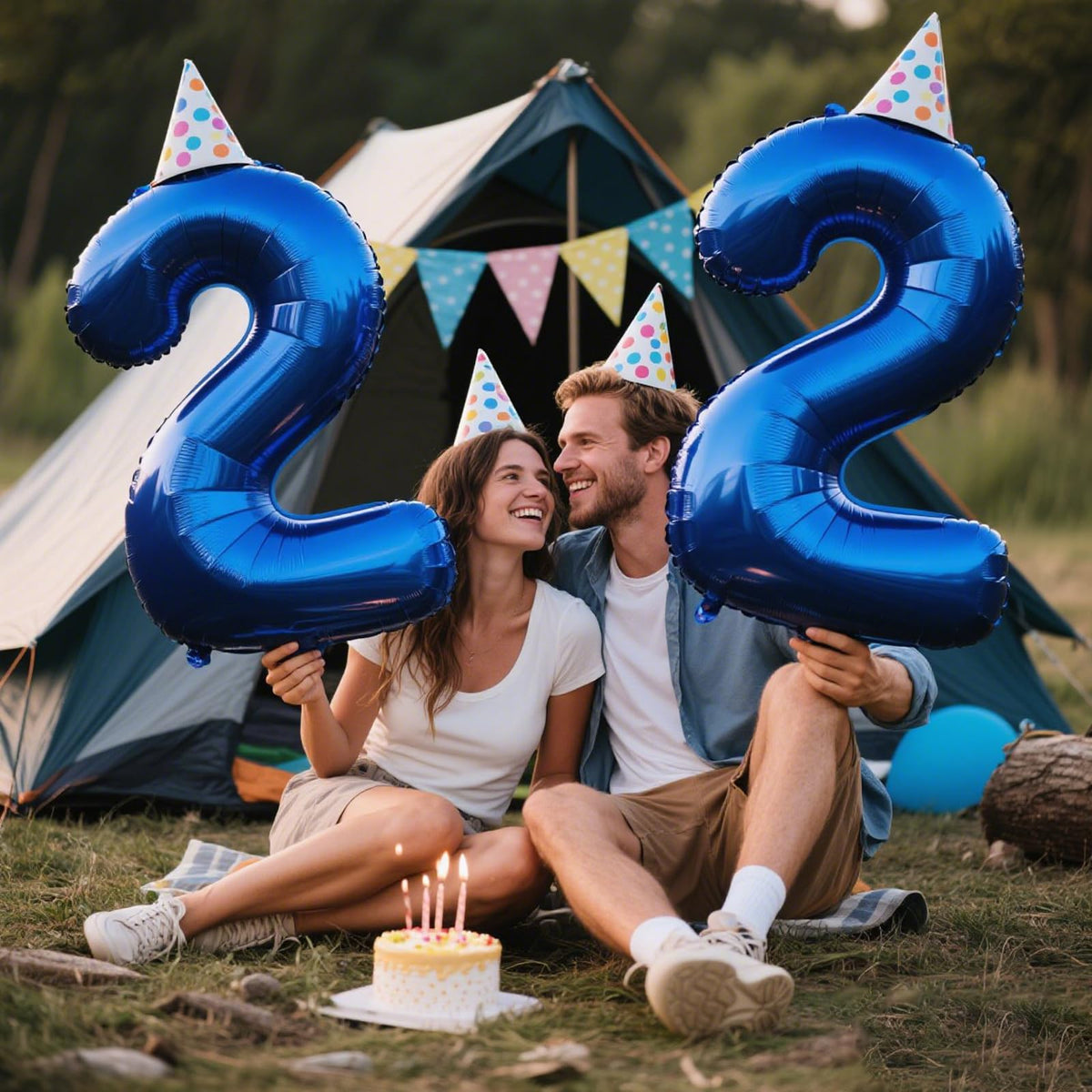 Kelfuoya 40-Inch Navy Blue Number 22 Balloon – Jumbo Mylar Foil Balloon for Birthday & Anniversary Parties