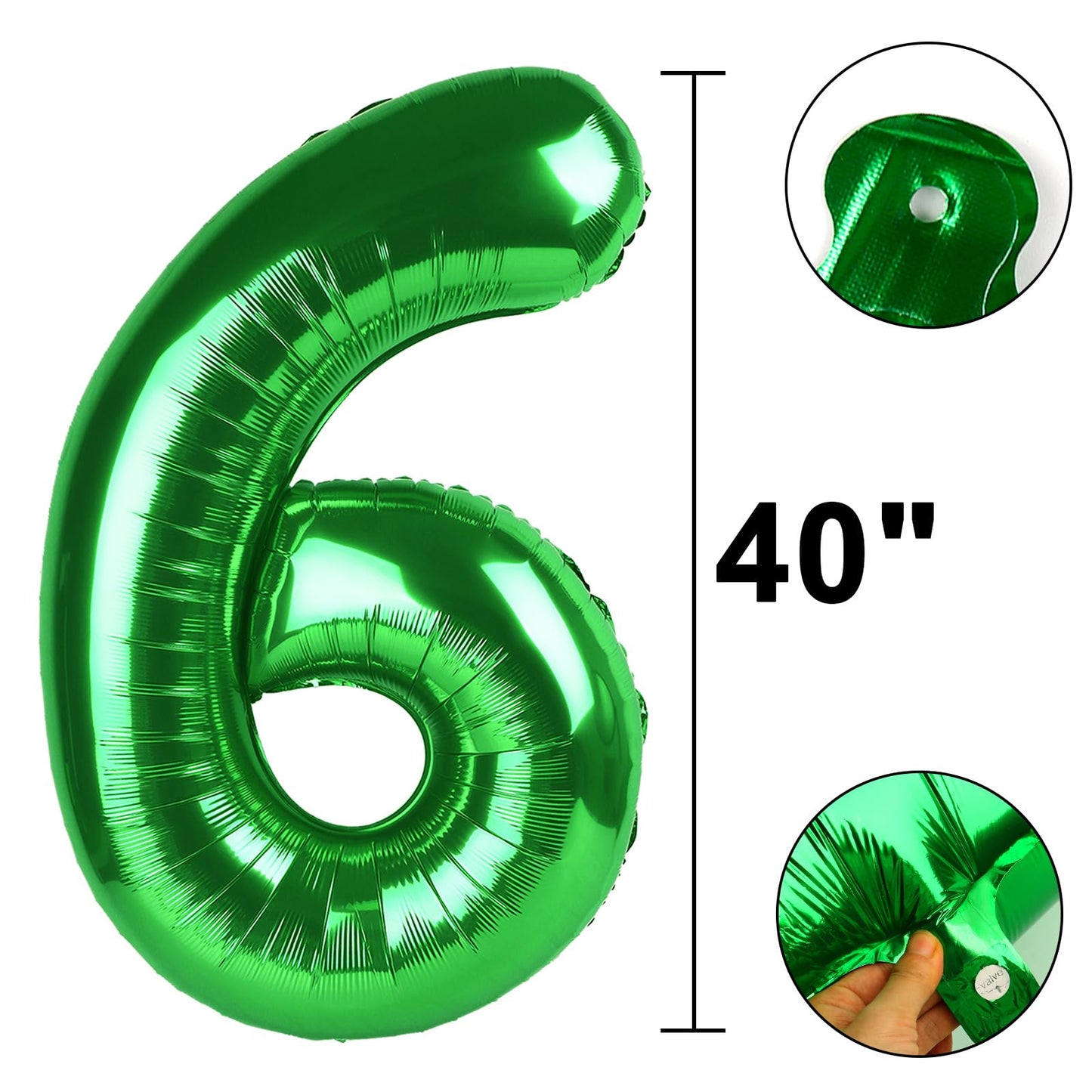 Kelfuoya 40 Inch Green Number 26 Balloon – Jumbo Mylar Foil Digital Balloon for Birthday & Anniversary Parties