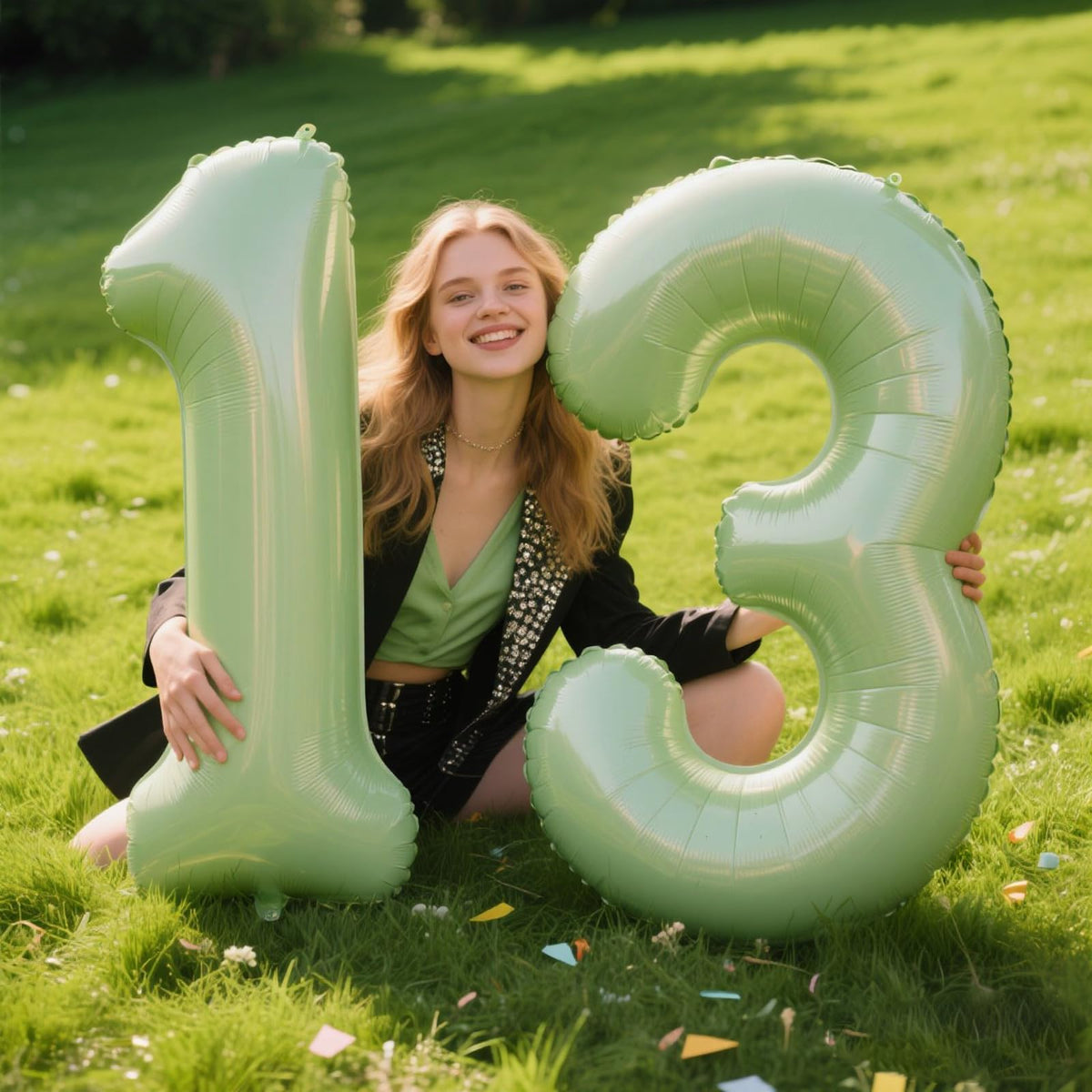 Kelfuoya 40-Inch Olive Green Number 3 Balloon | Giant Foil Mylar Party Decor for Birthdays & Anniversaries