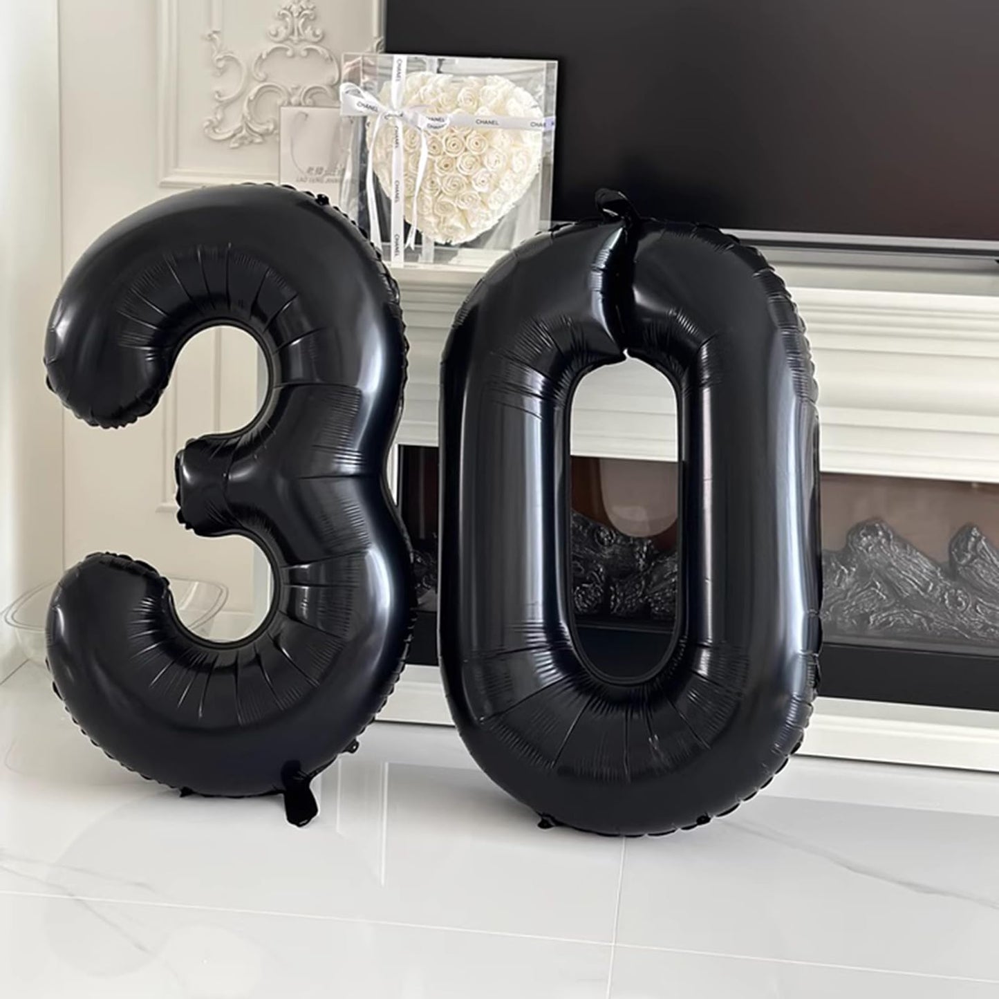 Kelfuoya 40 Inch Black Number 32 Digital Balloon – Jumbo Mylar Foil Balloon for Birthday & Anniversary