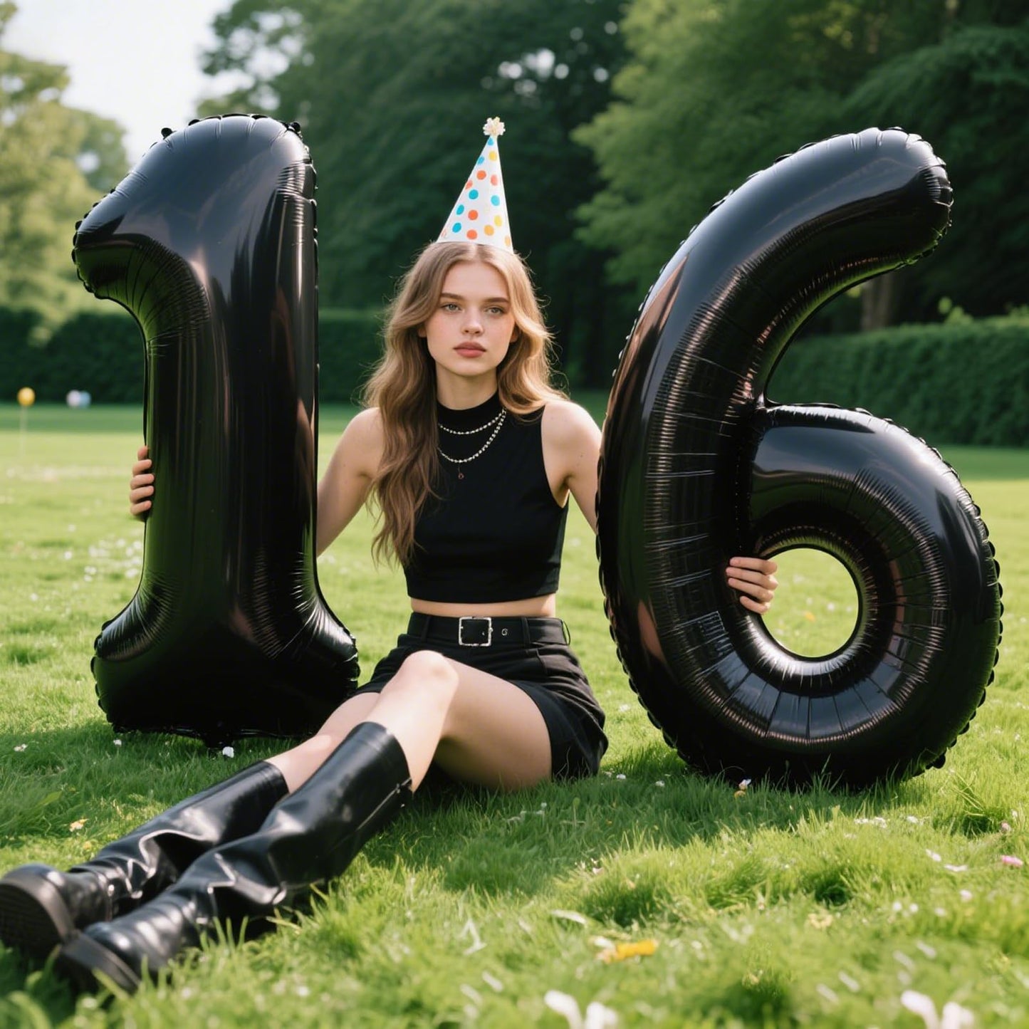 Kelfuoya 40-Inch Black Number 6 Foil Balloon — Giant Birthday & Anniversary Decor