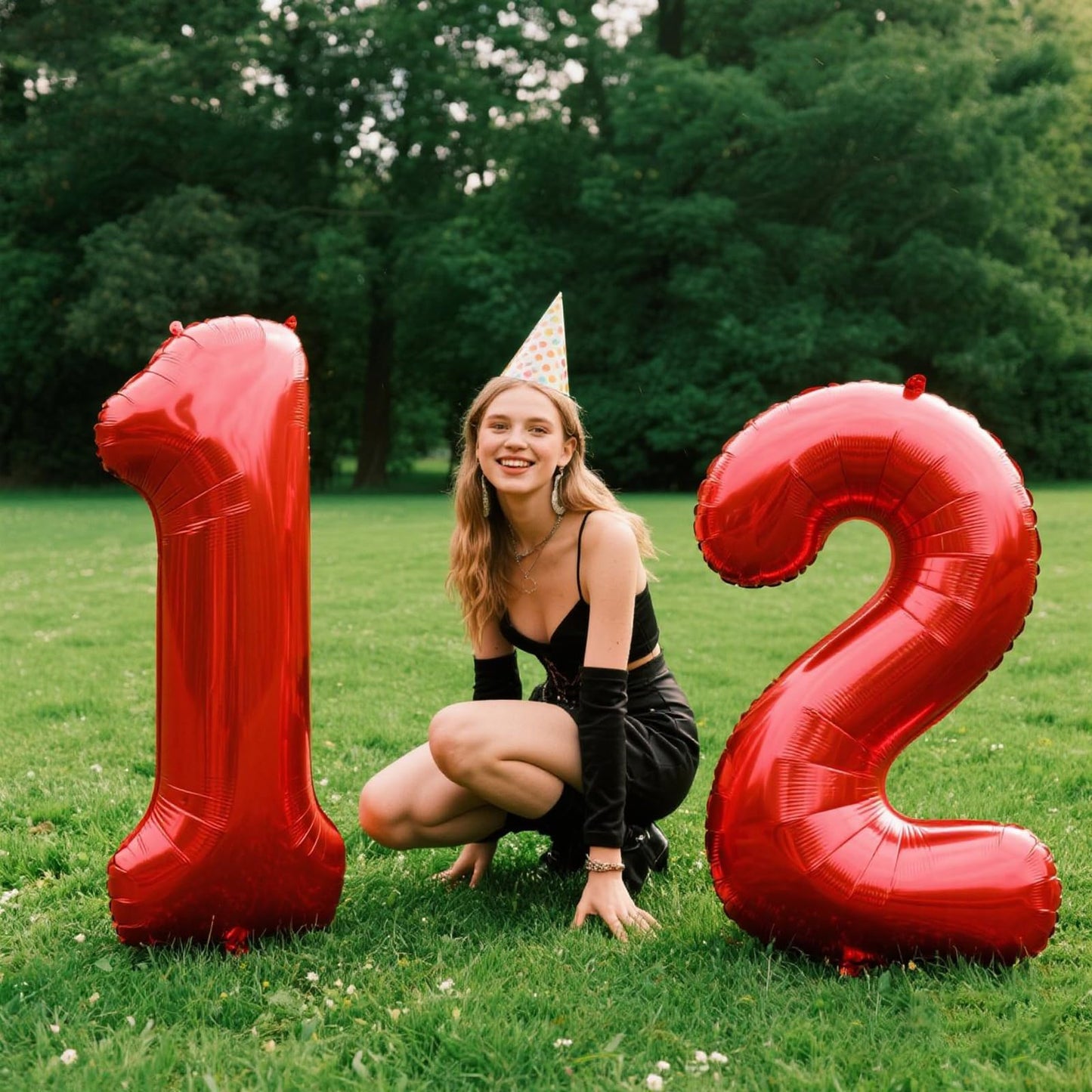 Kelfuoya 40-Inch Red Number 12 Balloon – Jumbo Mylar Foil Party Decor