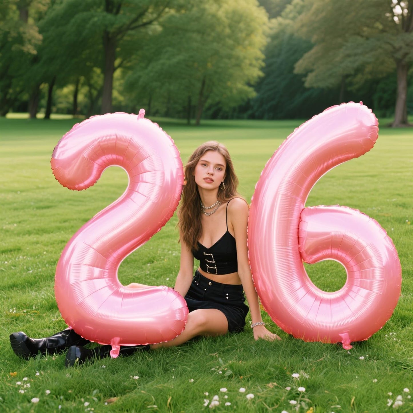 Kelfuoya 40 Inch Pearlescent Pink Foil Number Balloon – Large Mylar Birthday & Anniversary Balloon