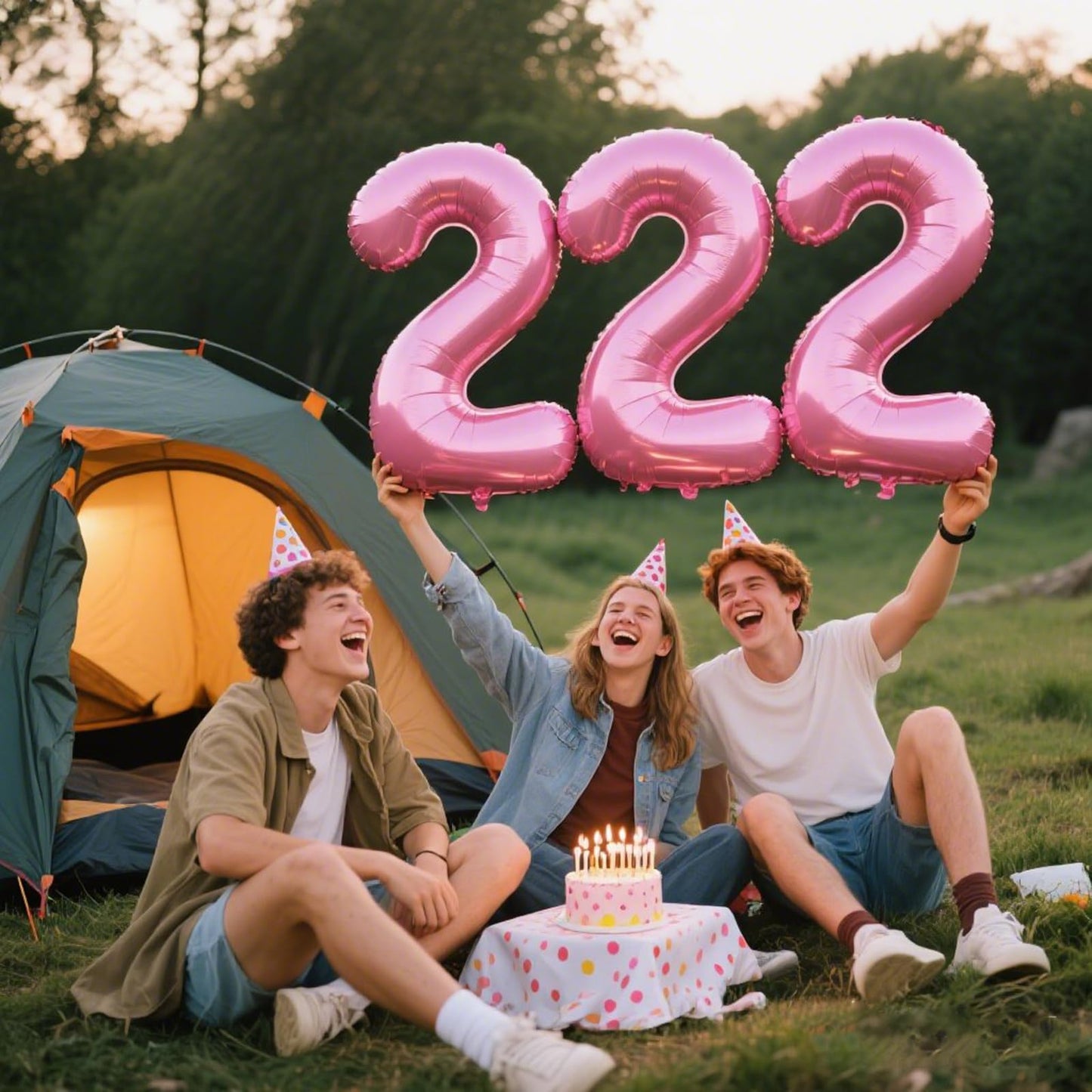 Kelfuoya 40-Inch Pink Number 22 Balloon | Jumbo Digital Mylar Foil Balloon for Birthdays & Anniversaries