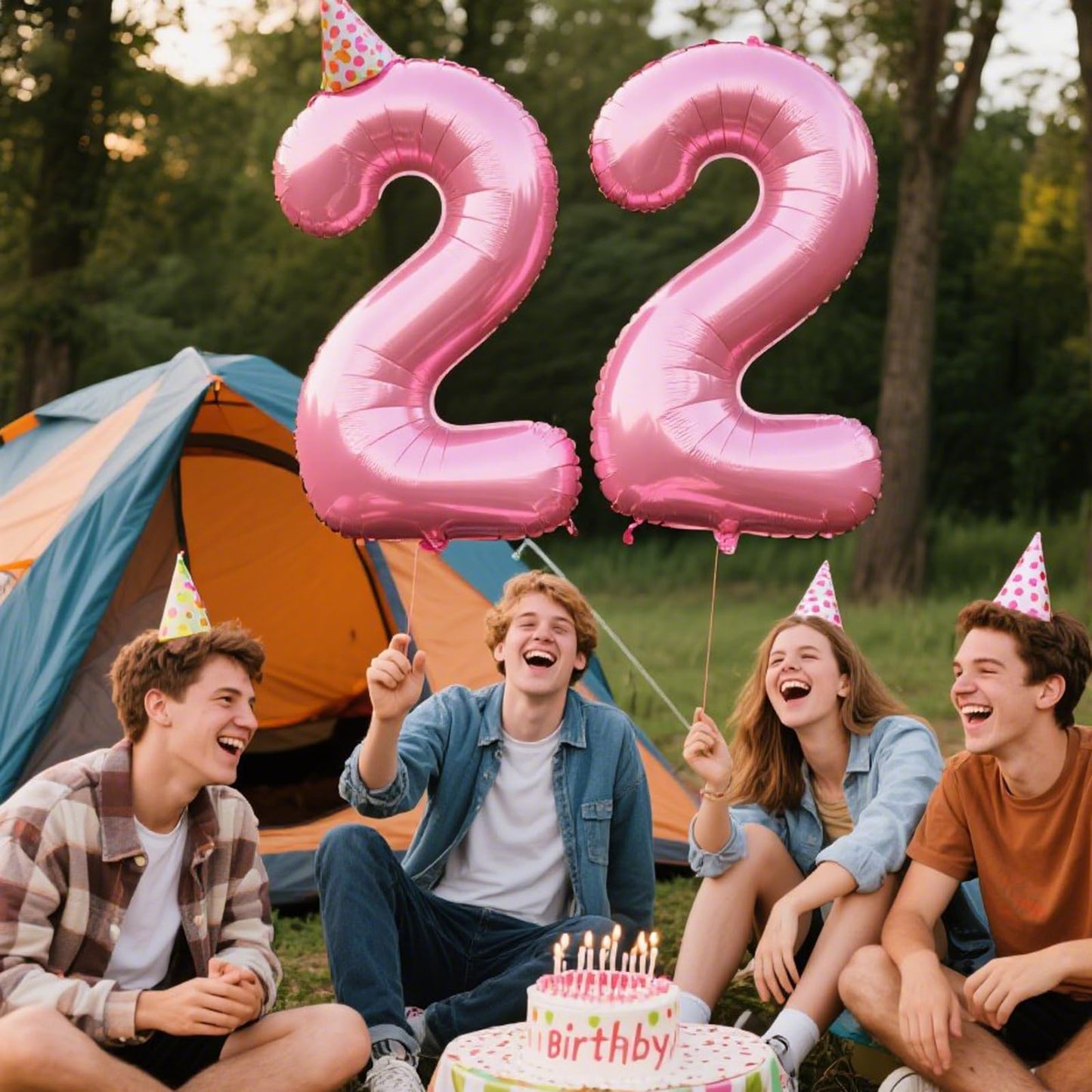 Kelfuoya 40-Inch Pink Number 22 Balloon | Jumbo Digital Mylar Foil Balloon for Birthdays & Anniversaries