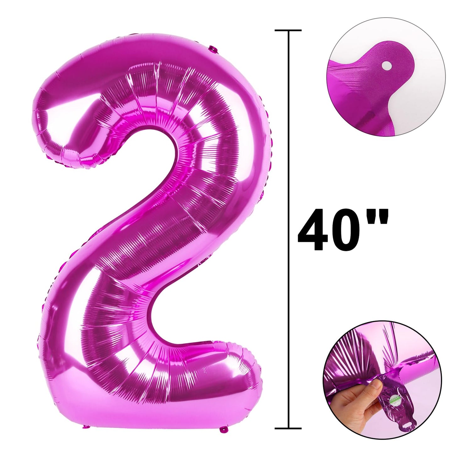 Kelfuoya 40-Inch Rose Purple 25 Number Balloon – Giant Mylar Foil Birthday & Anniversary Celebration Decoration