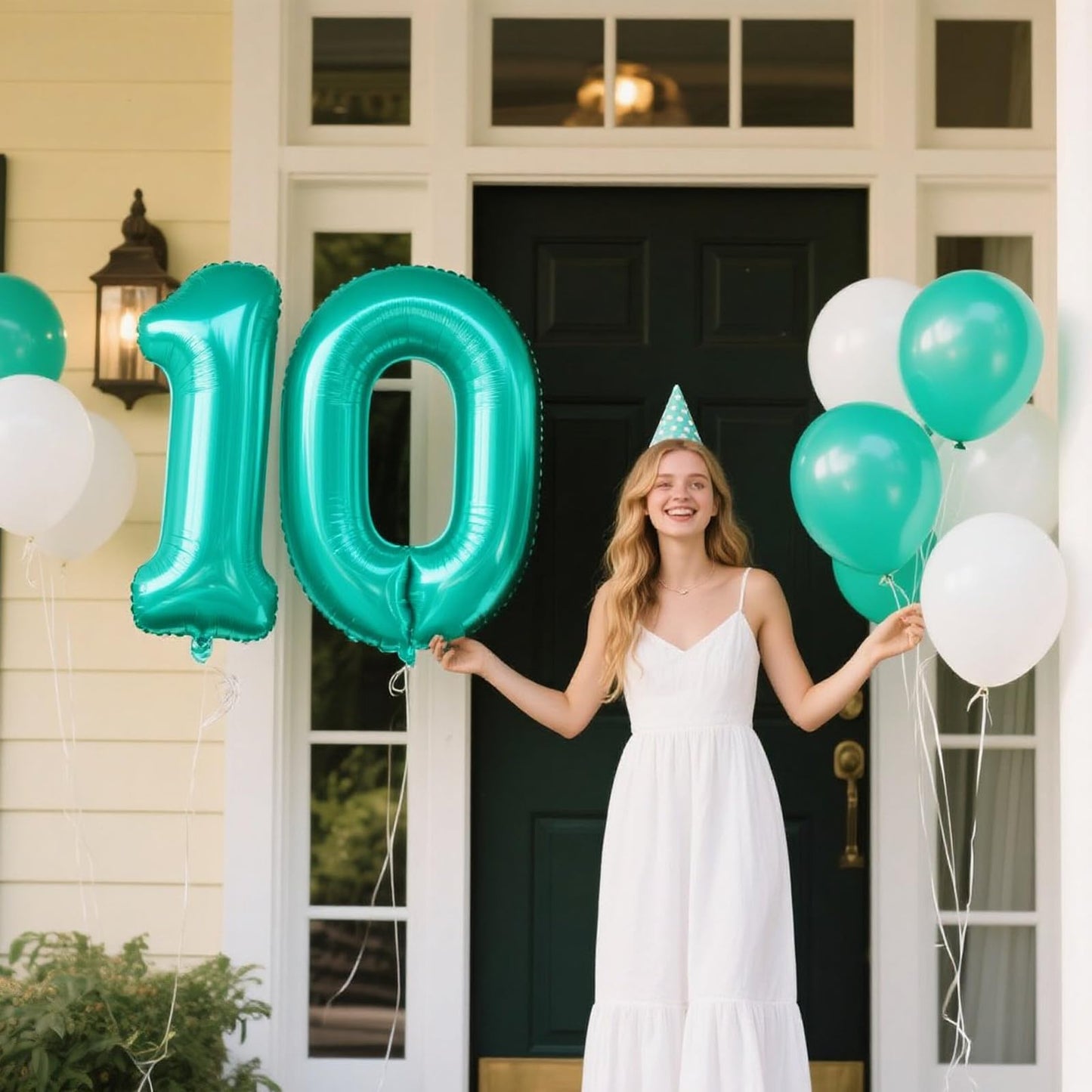 Kelfuoya 40-Inch Teal Blue Number 0 Balloon – Jumbo Mylar Foil Helium Balloon for Birthdays & Anniversaries