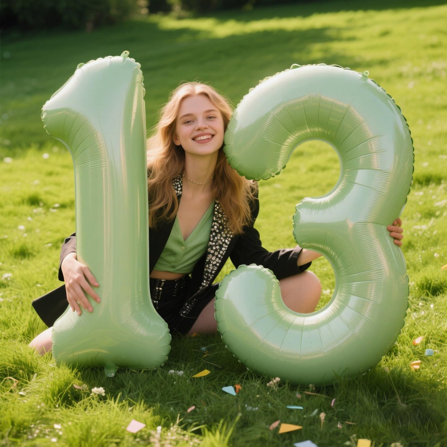 Kelfuoya 40 Inch Olive Green Number 1 Balloon – Jumbo Mylar Foil Helium Balloon for First Birthday, Weddings & Celebrations