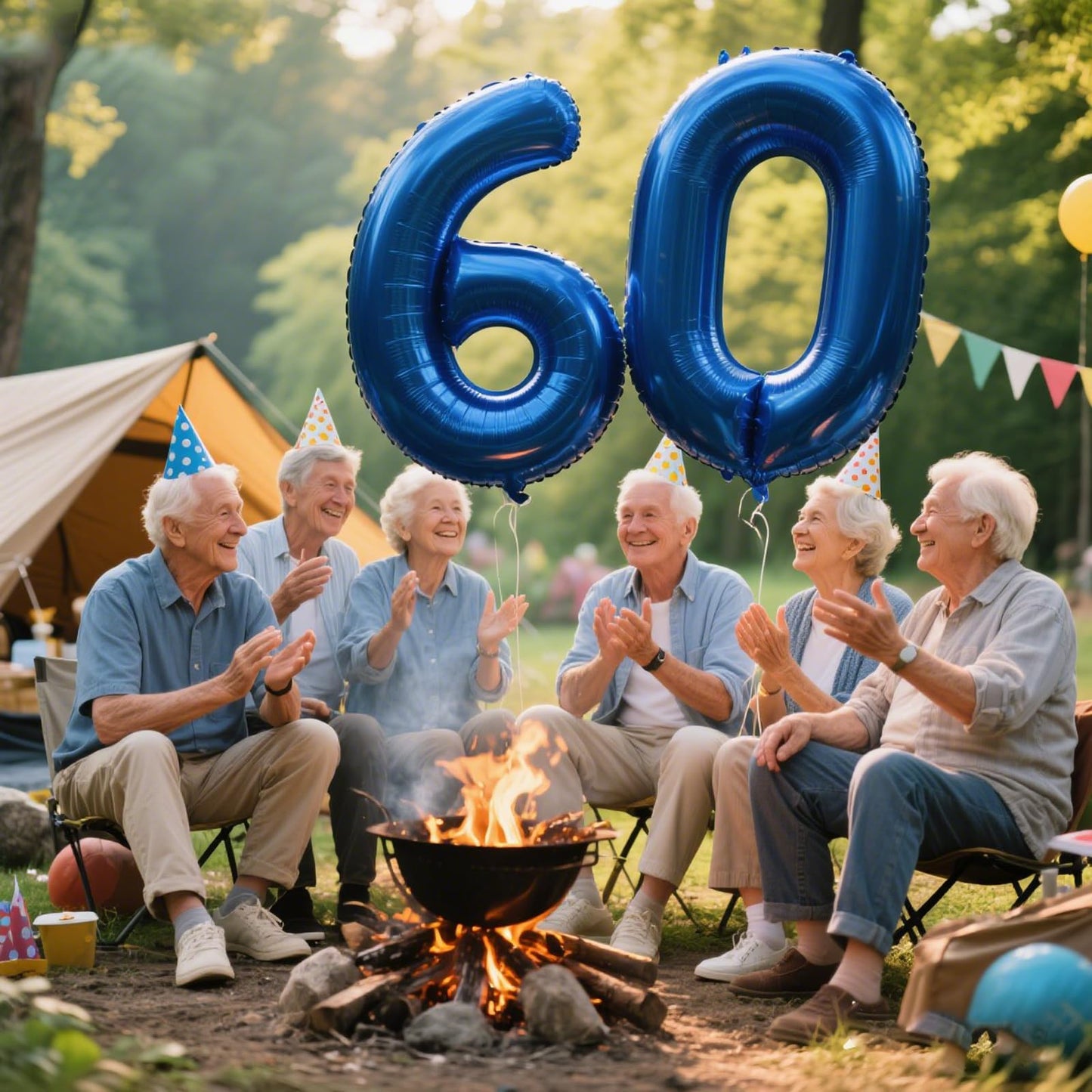 Kelfuoya 40-Inch Navy Blue Number 60 Balloon – Jumbo Mylar Foil Backdrop for 60th Birthday & Anniversary