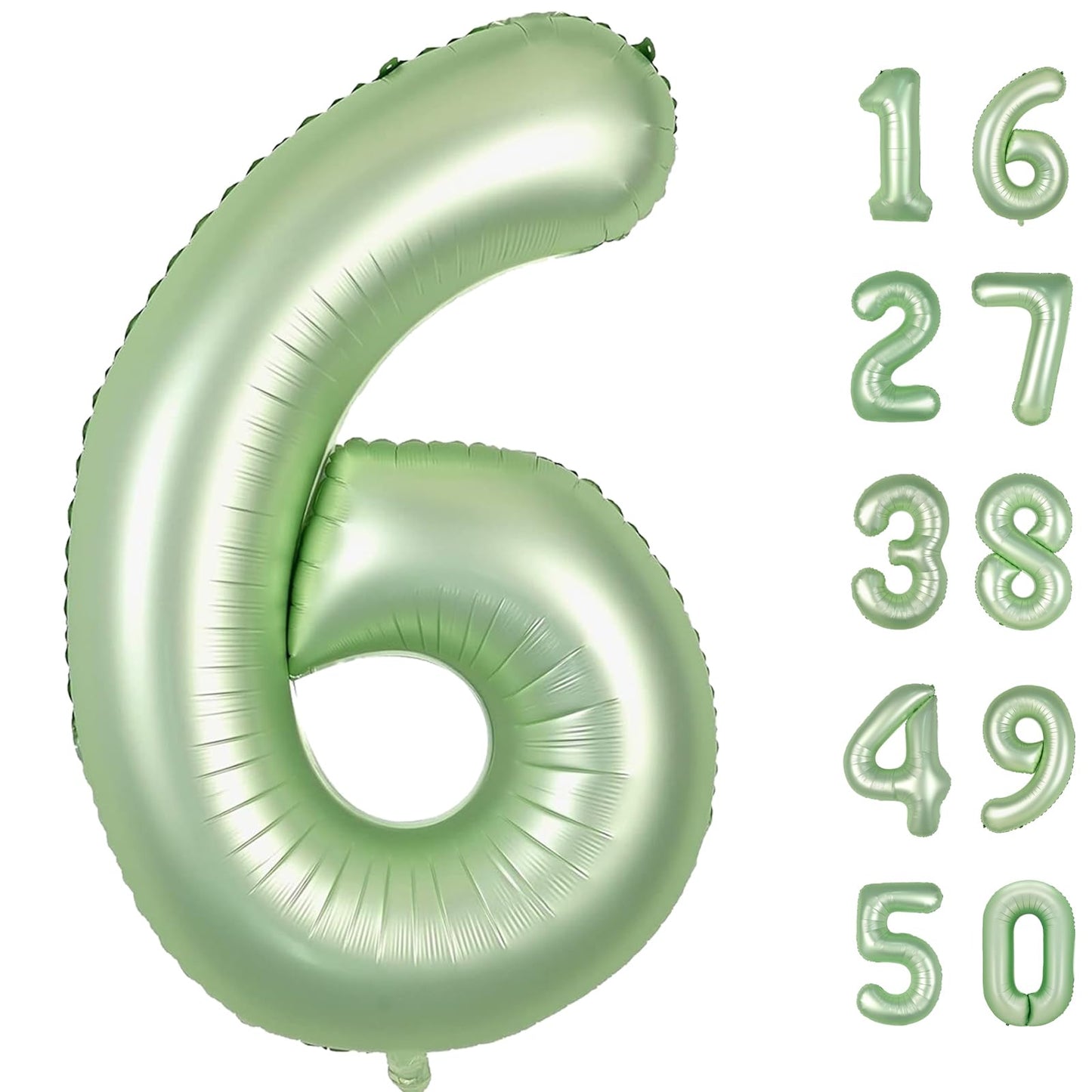 Kelfuoya 40 Inch Olive Green Number Balloon – 6 Foil Mylar Balloon for Birthdays & Anniversaries