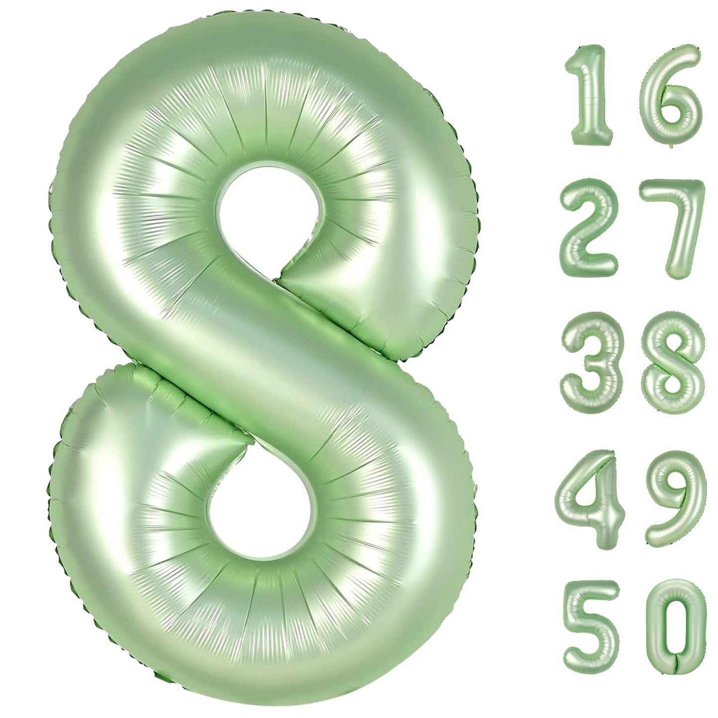 Kelfuoya 40-Inch Olive-Green Foil Number 8 Balloon – Giant Birthday & Milestone Decor