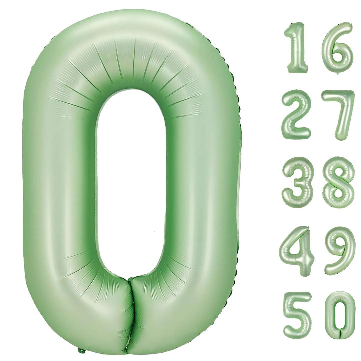 Kelfuoya 40-Inch Olive Green Number 0 Balloon — Jumbo Mylar Foil Helium Balloon for Birthdays & Anniversaries