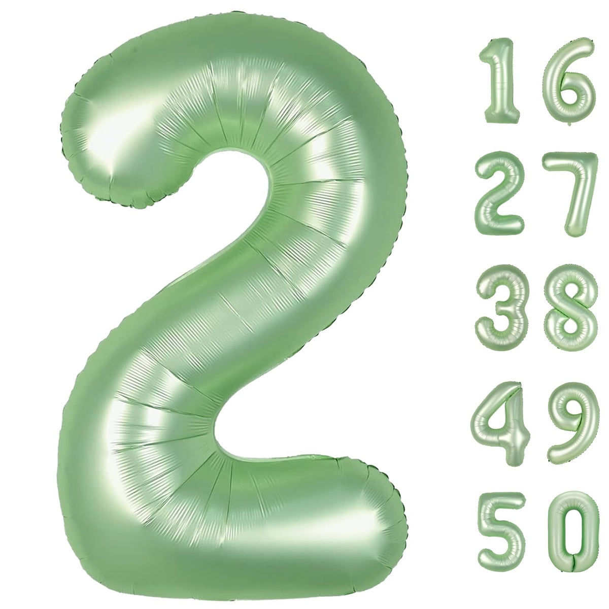 Kelfuoya 40-Inch Olive Green Number 2 Balloon – Jumbo Foil Mylar Birthday & Anniversary Decor