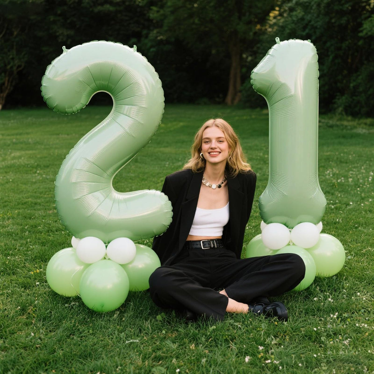 Kelfuoya 40-Inch Olive Green Number 2 Balloon – Jumbo Foil Mylar Birthday & Anniversary Decor