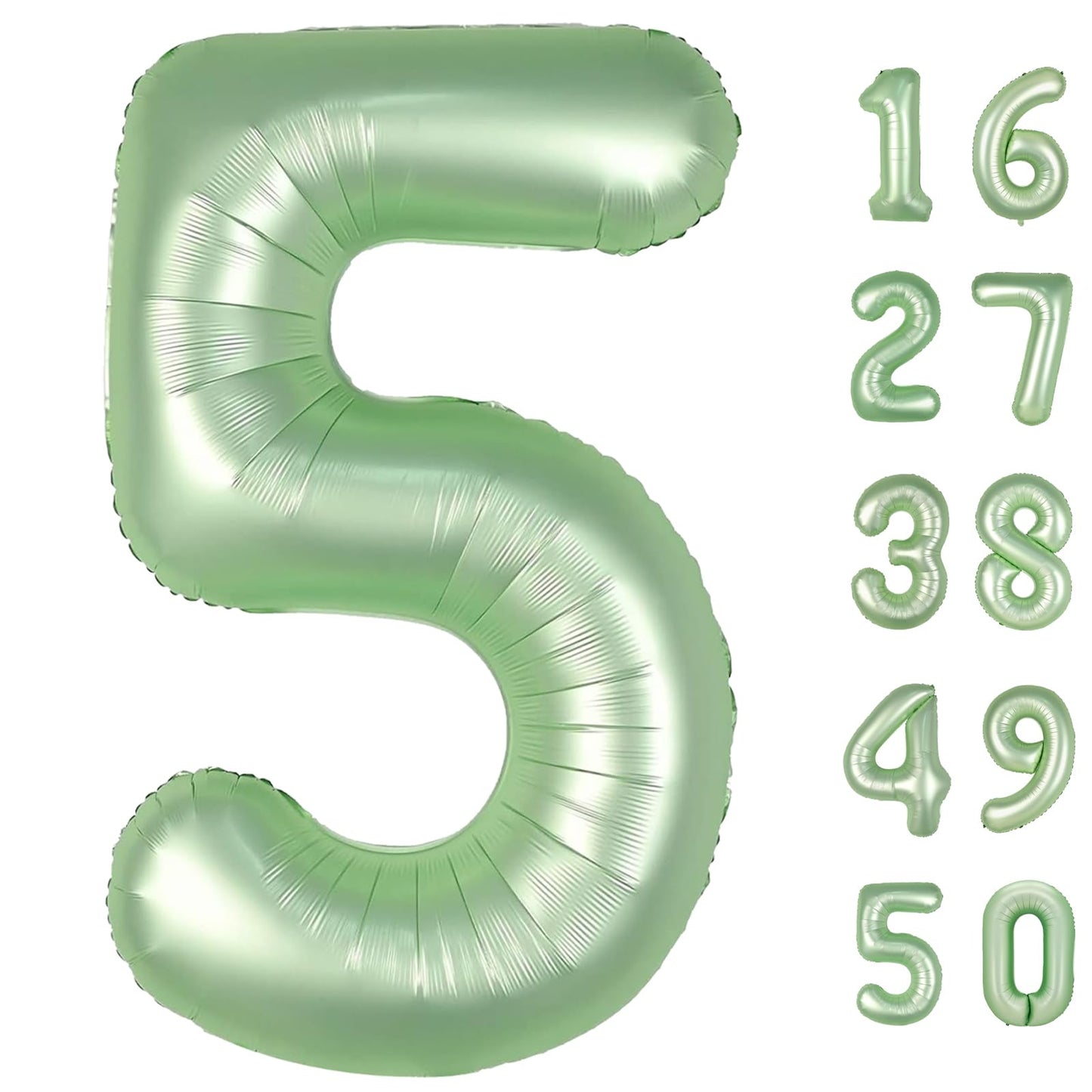 Kelfuoya 40-Inch Olive Green Number 5 Balloon – Jumbo Mylar Foil Helium Balloon