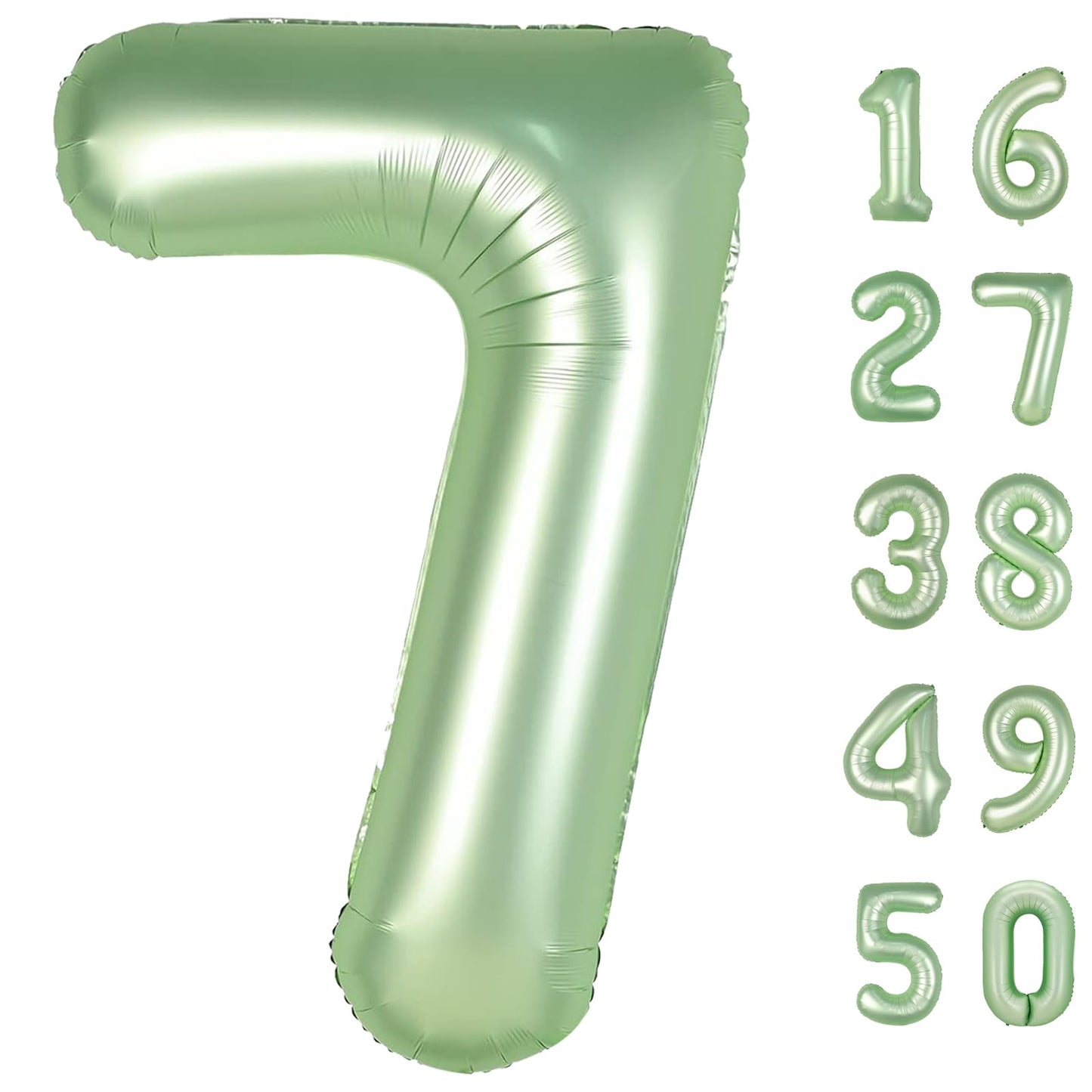Kelfuoya 40 Inch Olive Green Number 7 Jumbo Mylar Foil Balloon – First Birthday, Anniversary, Wedding & Party Decor