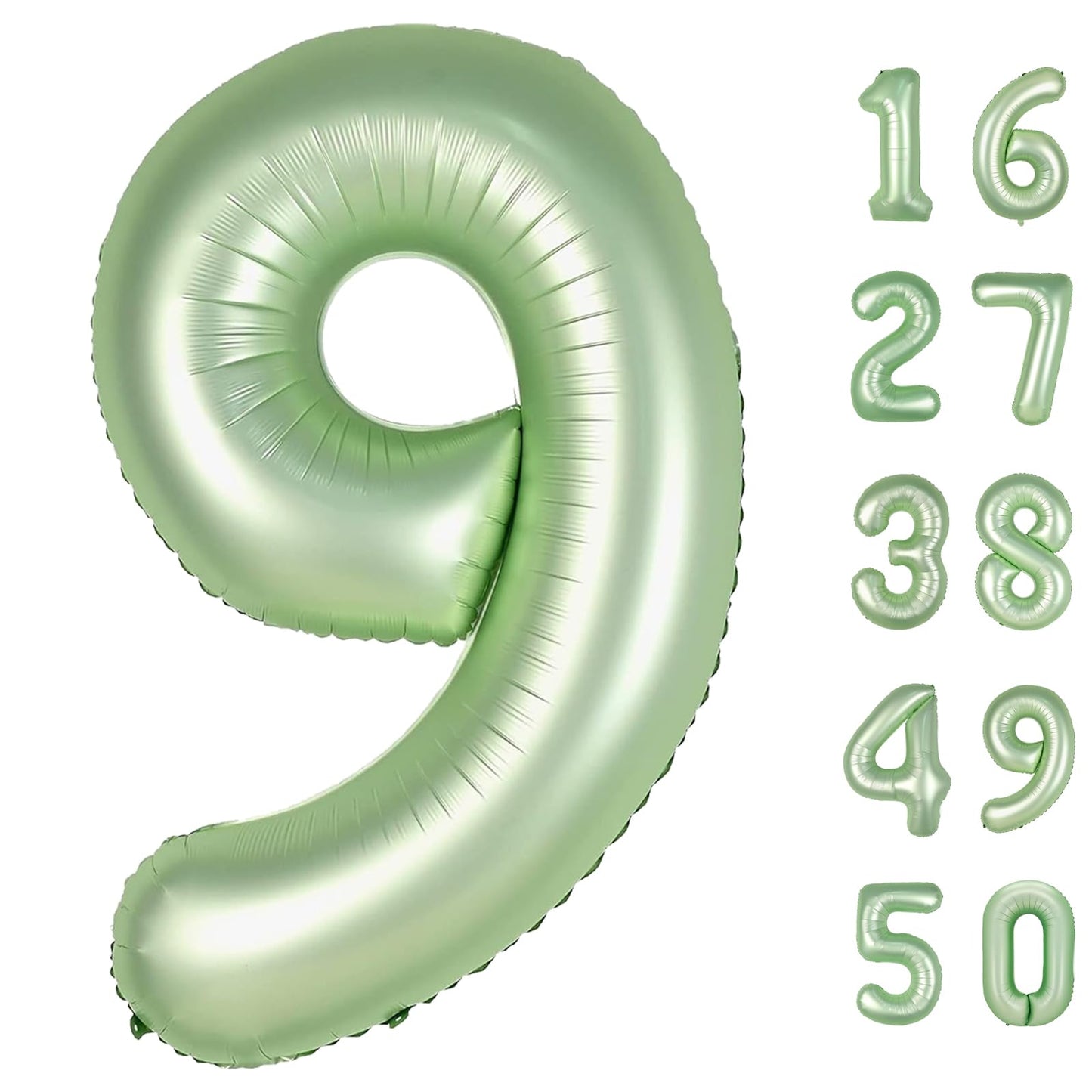 Kelfuoya 40 Inch Olive Green Number 9 Balloon – Jumbo Mylar Foil Helium Balloon for Birthdays & Milestones