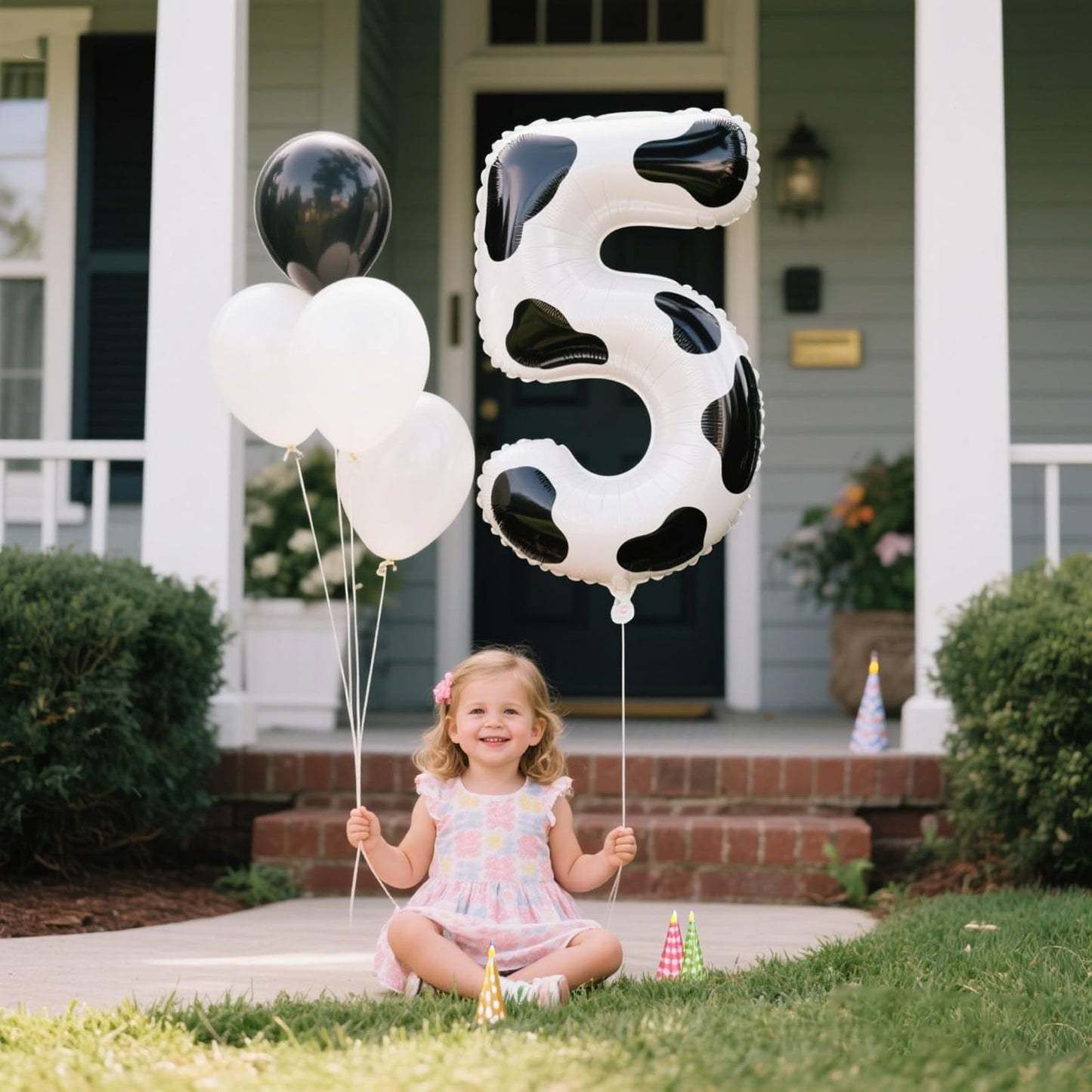 Kelfuoya 40-Inch Cow Print Number 5 Balloon – Jumbo Mylar Foil Birthday Party Decoration