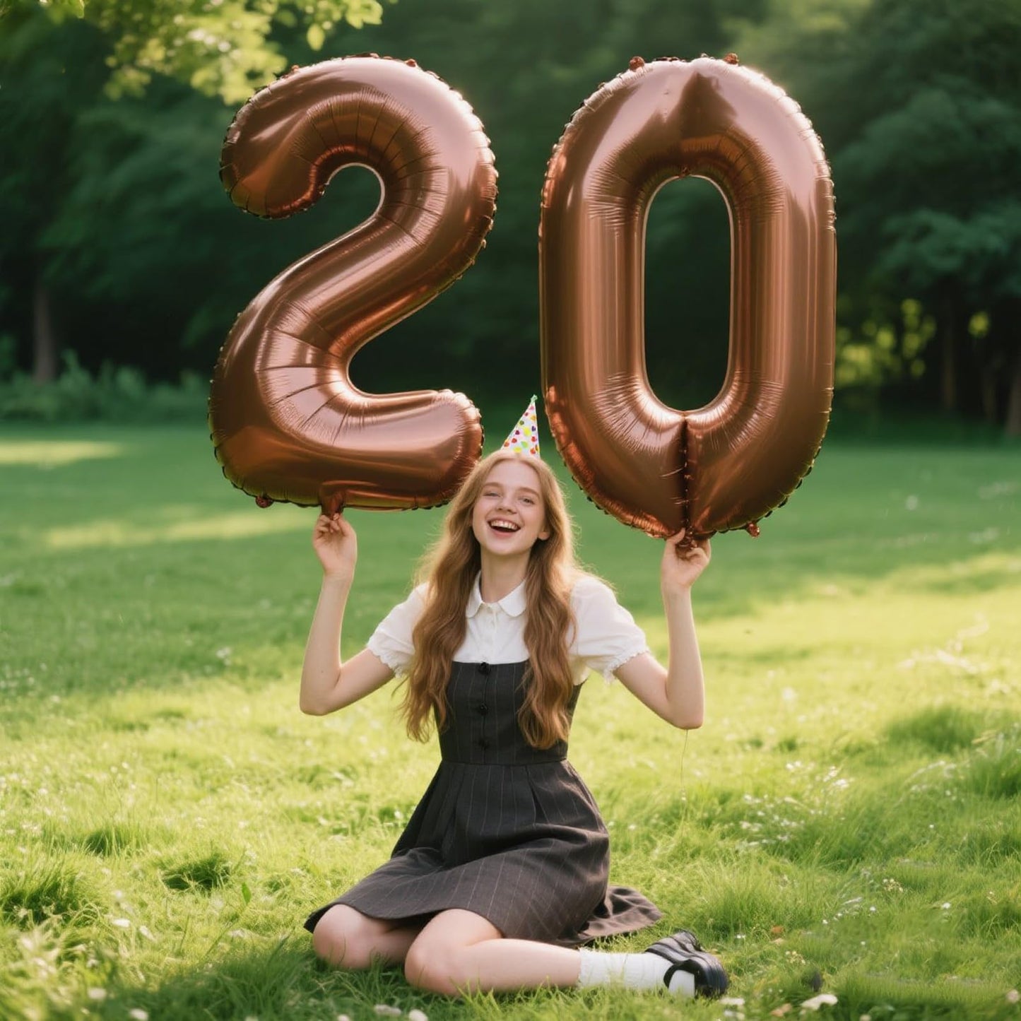 Kelfuoya 40in Dark Brown Number 20 Balloon – Chocolate Jumbo Mylar Foil for Birthday & Anniversary Decor