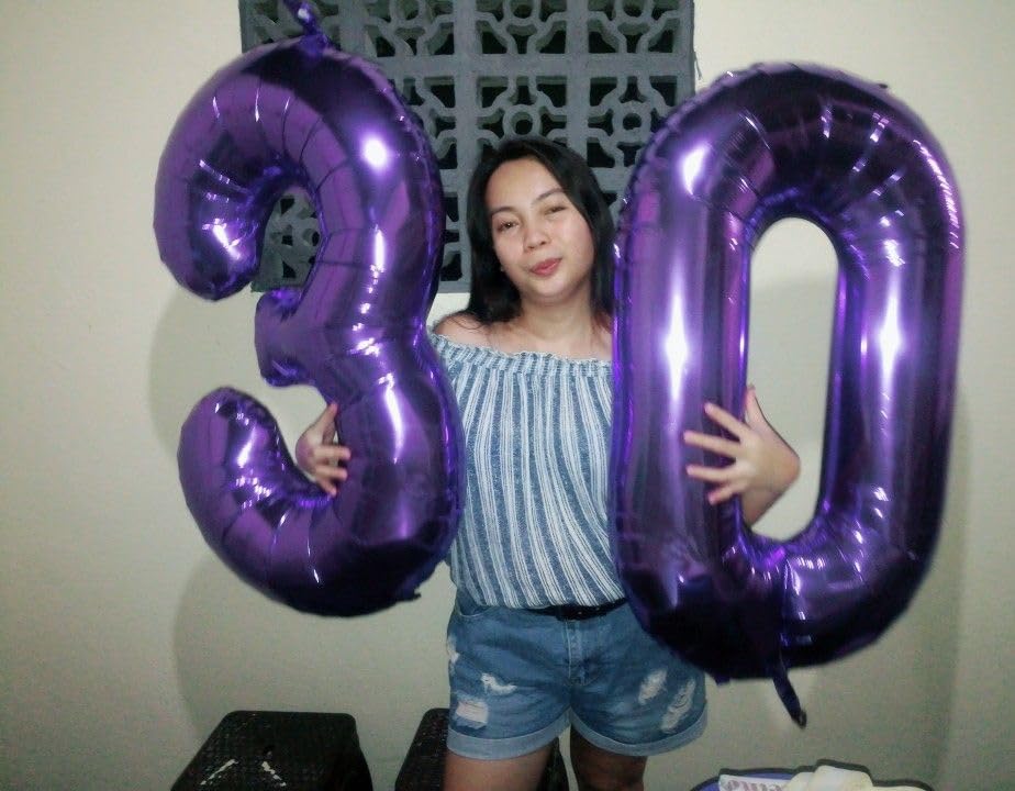 Kelfuoya 40-Inch Purple Number 3 Foil Balloon – Giant Mylar Birthday & Anniversary Decor