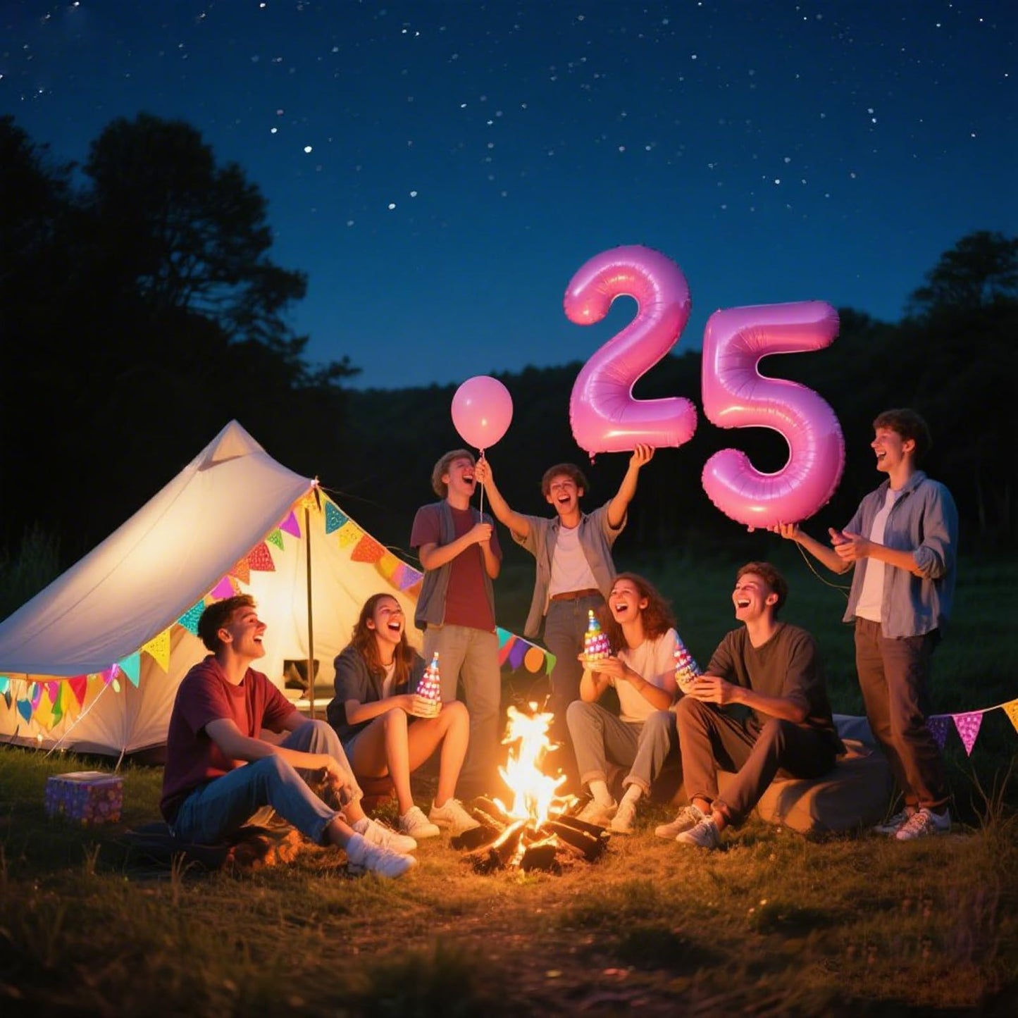 Kelfuoya 40-Inch Pink Number 25 Digital Balloon - Jumbo Mylar Foil