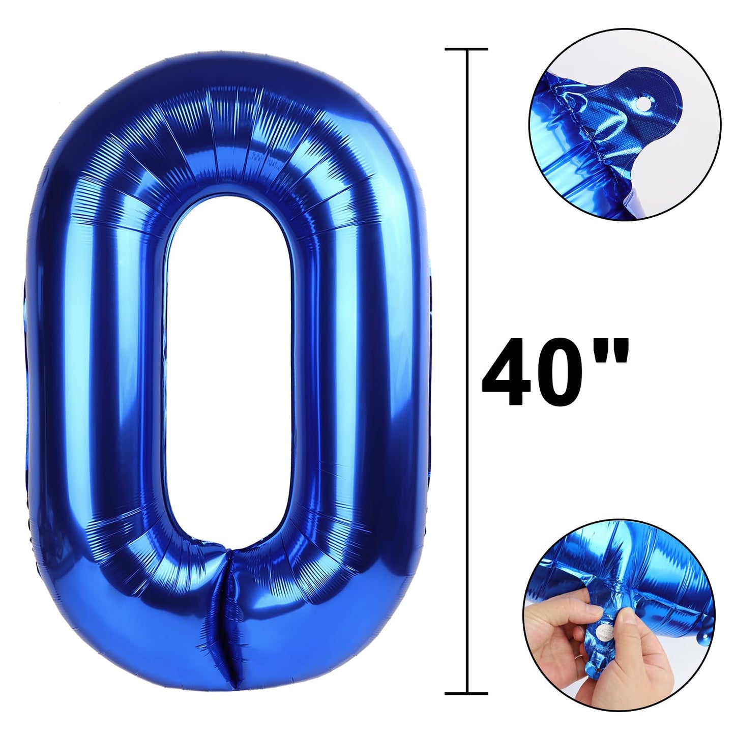 Kelfuoya 40-Inch Navy Blue Number 50 Digital Balloon – Jumbo Mylar Foil Balloon for Birthday, Wedding, Anniversary