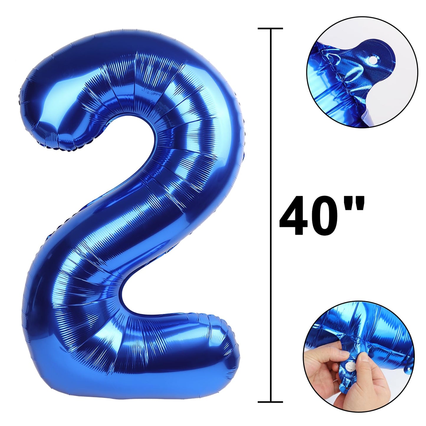 Kelfuoya 40-Inch Navy Blue Number 21 Digital Balloon | Jumbo Mylar Foil Balloon for Birthday & Anniversary