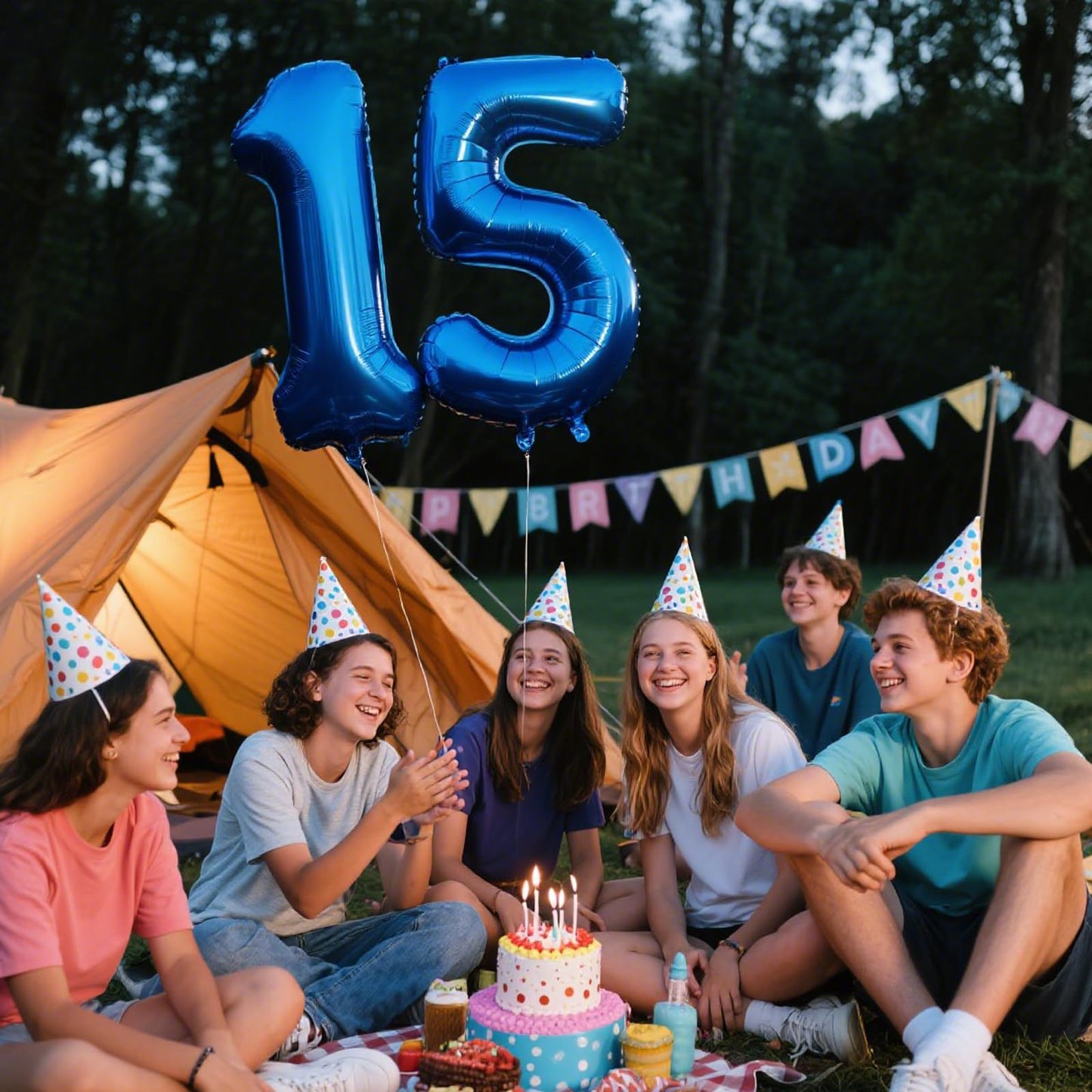 Kelfuoya 40-Inch Navy Blue 15 Number Balloon – Jumbo Mylar Foil Helium Balloon