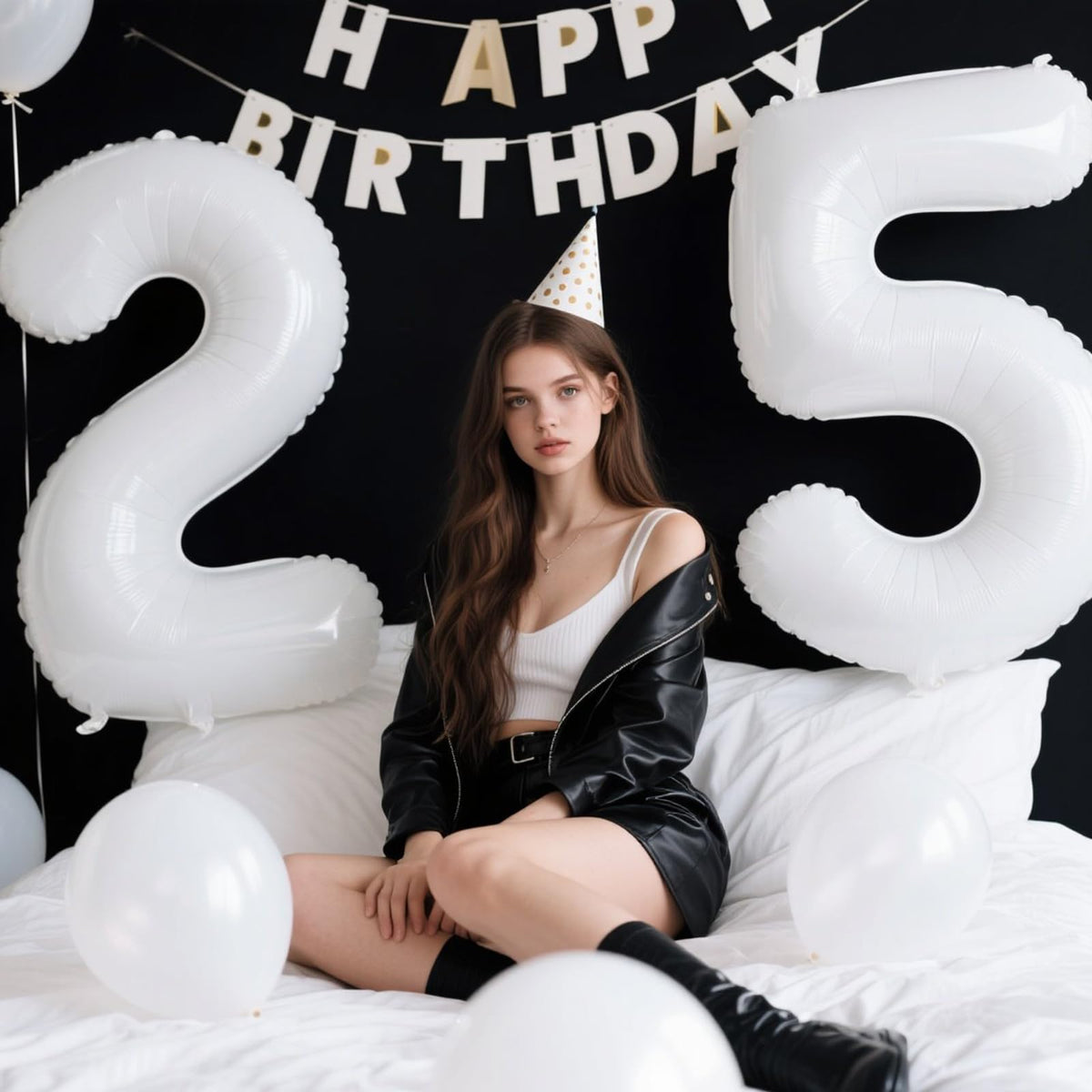 Kelfuoya 40 Inch White Number 5 Mylar Balloon – Giant 5 Balloon for Birthday & Anniversary Celebrations
