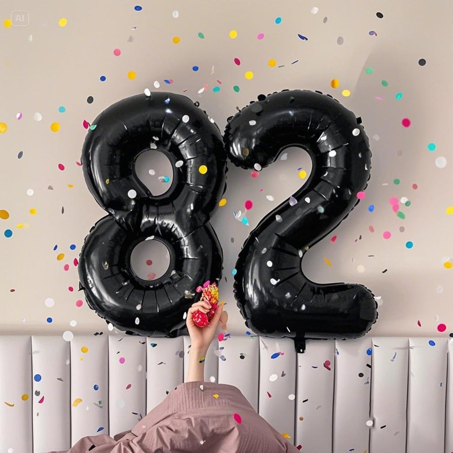 Kelfuoya 40-Inch Black Number 28 Balloon – Jumbo Digital Mylar Balloon for Birthdays & Anniversaries