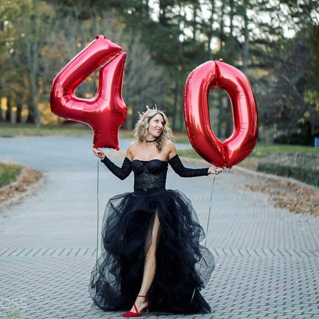 Kelfuoya 40-Inch Red 4-Number Balloon – Jumbo Foil Helium Birthday & Anniversary Decor