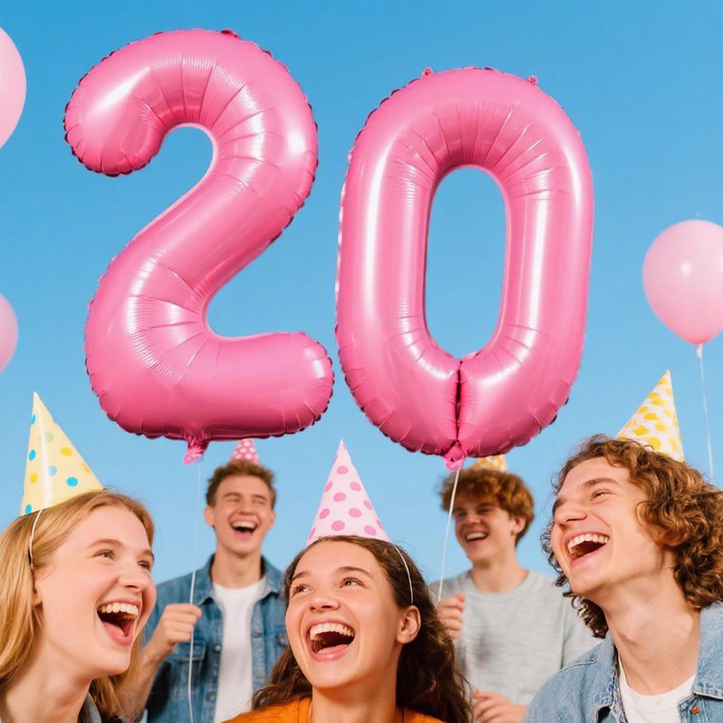 Kelfuoya 40-Inch Pink Number 20 Balloon – Jumbo Mylar Foil Balloon for Birthday & Anniversary