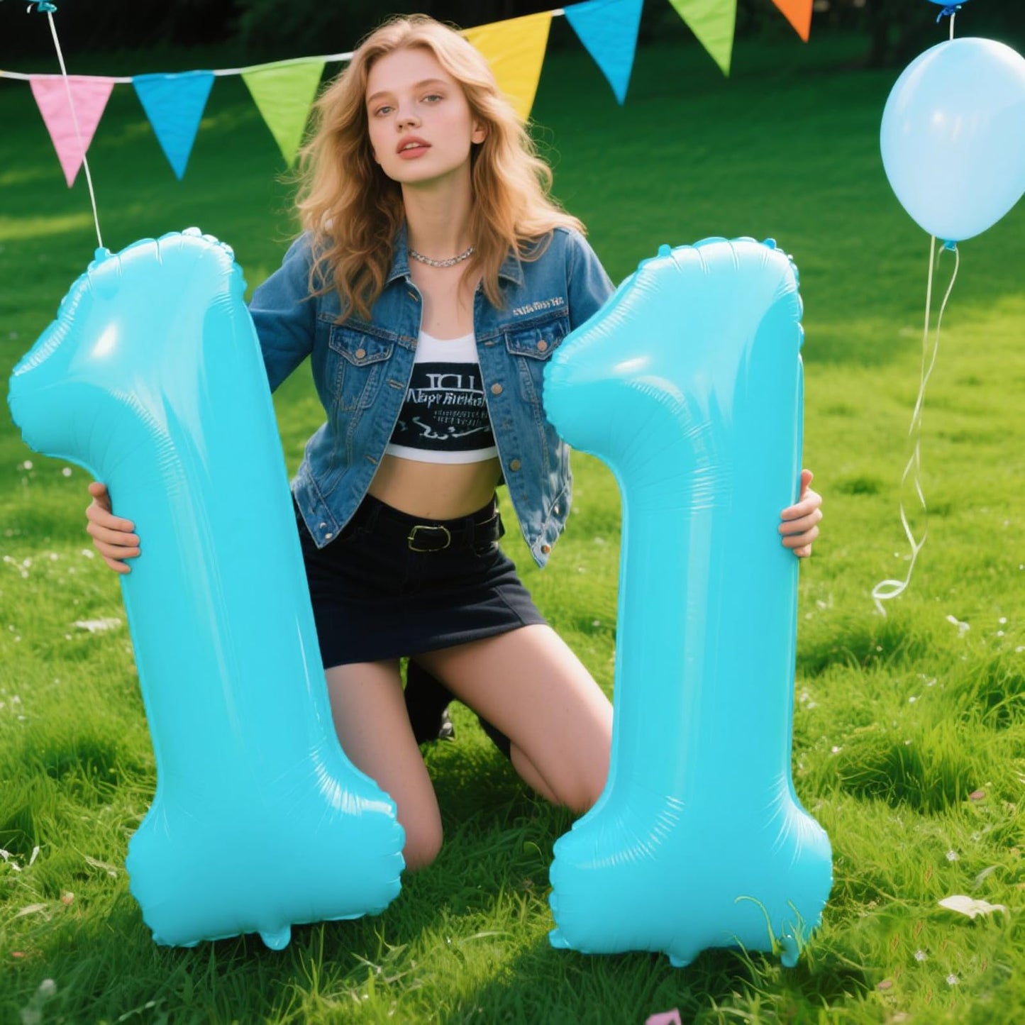 Kelfuoya 40-Inch Light Blue Number 11 Digital Balloon – Jumbo Mylar Foil for Birthday or Anniversary