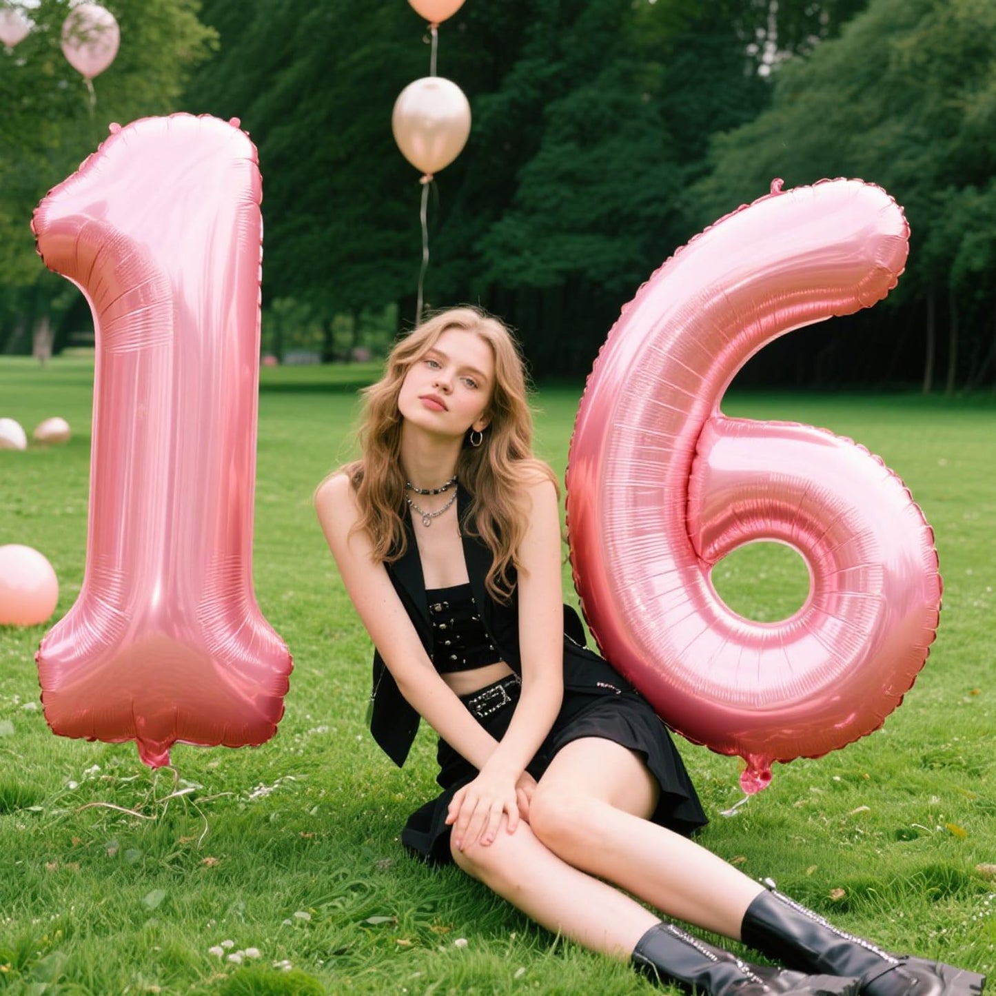Kelfuoya 40 Inch Pearlescent Pink Foil Number Balloon – Large Mylar Birthday & Anniversary Balloon
