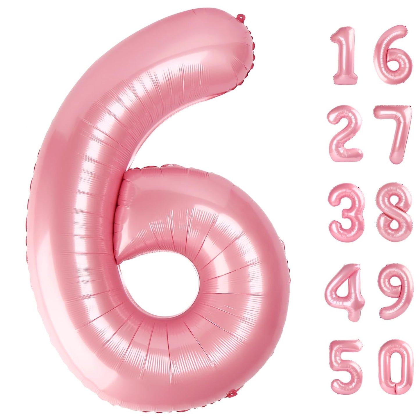 Kelfuoya 40 Inch Pearlescent Pink Foil Number Balloon – Large Mylar Birthday & Anniversary Balloon