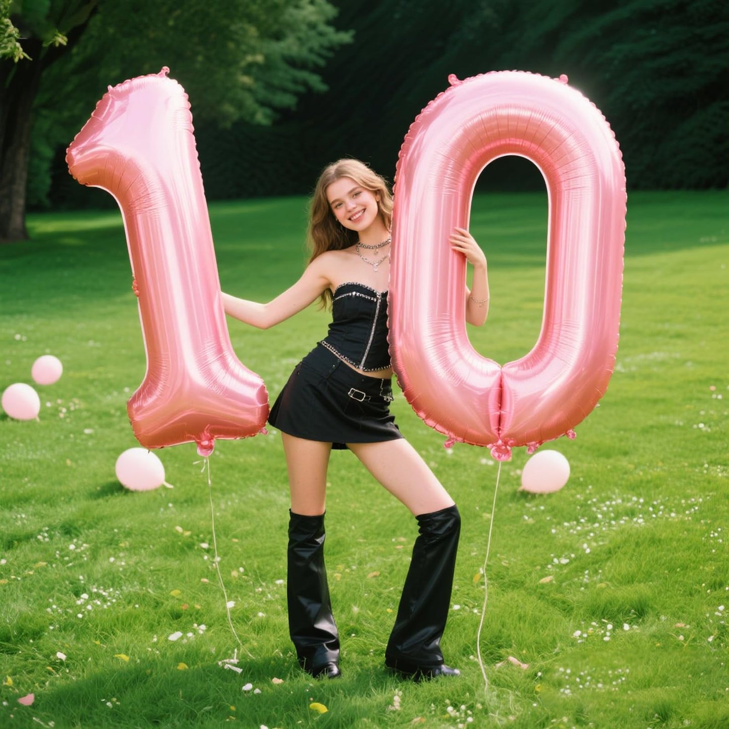 Kelfuoya 40-Inch Pearlescent Pink Number 0 Balloon – Jumbo Mylar Foil Helium Balloon for Birthdays, Weddings & Anniversary Parties