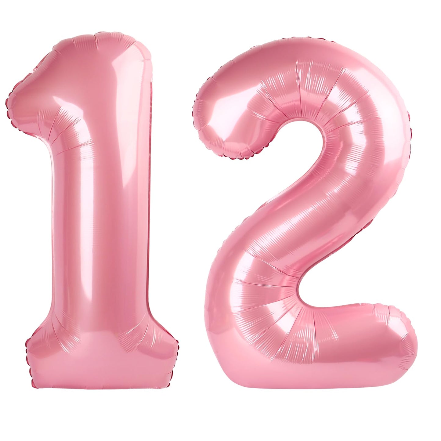 Kelfuoya 40-Inch Pearlescent Pink Number 12 Balloon for 12th Birthday & Anniversary