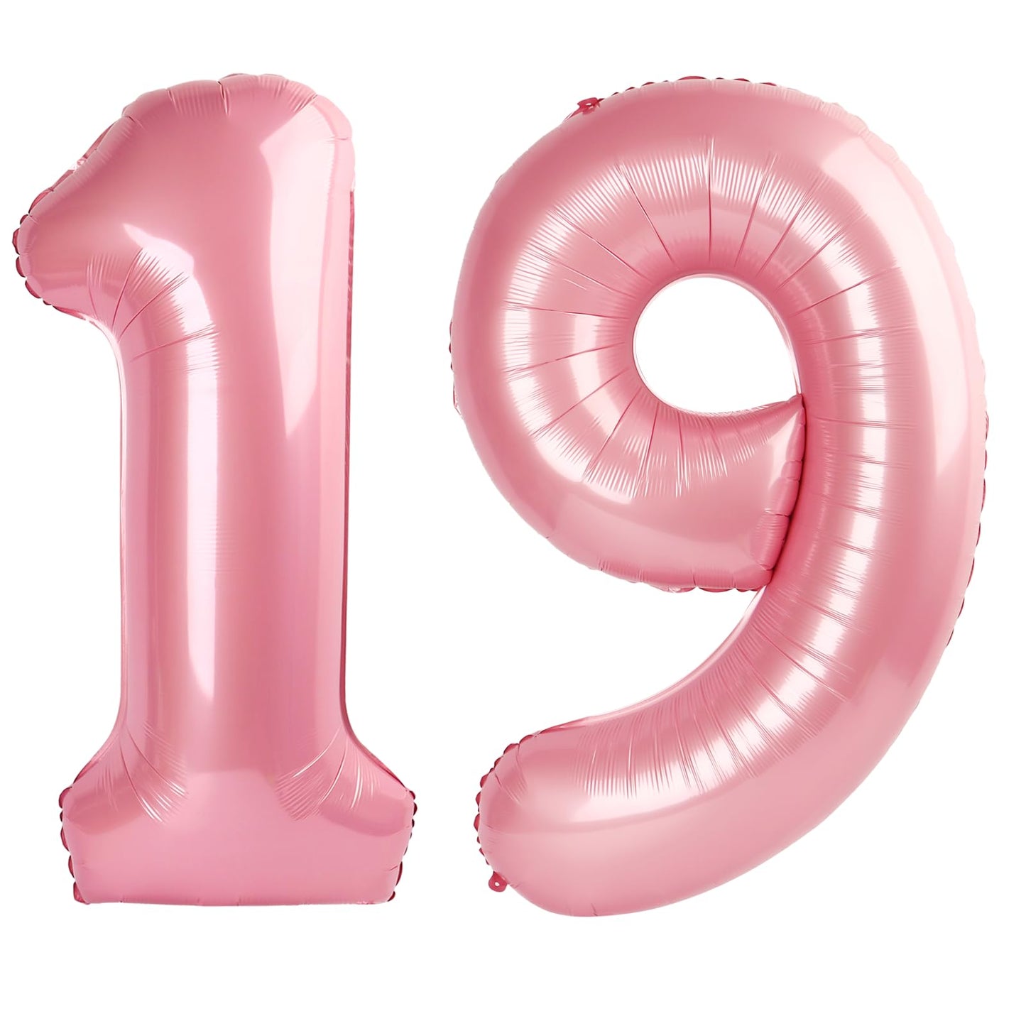 Kelfuoya 40-Inch Pearlescent Pink Number 19 Balloon – 19th Birthday & Anniversary Mylar Decor