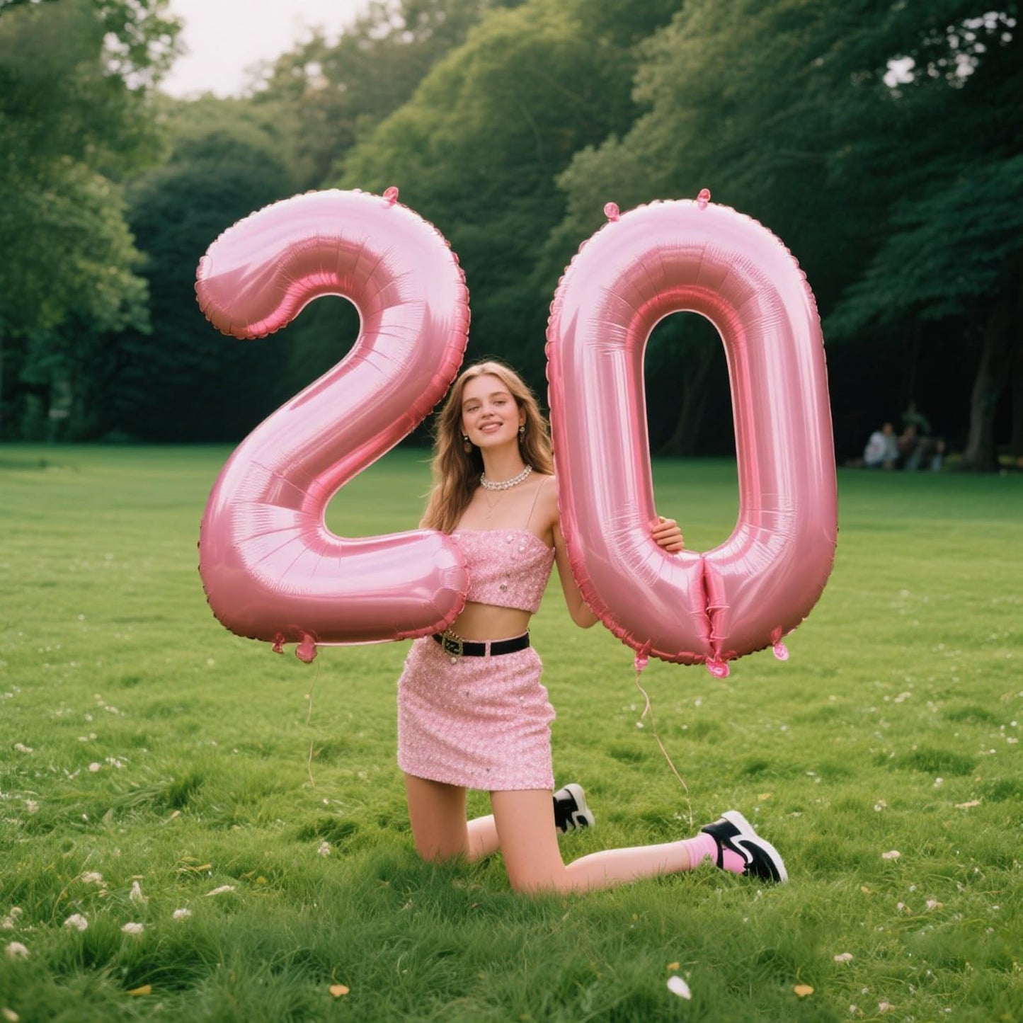 Kelfuoya 40 Inch Pearlescent Pink Number 20 Balloon – 20th Birthday Party Decor