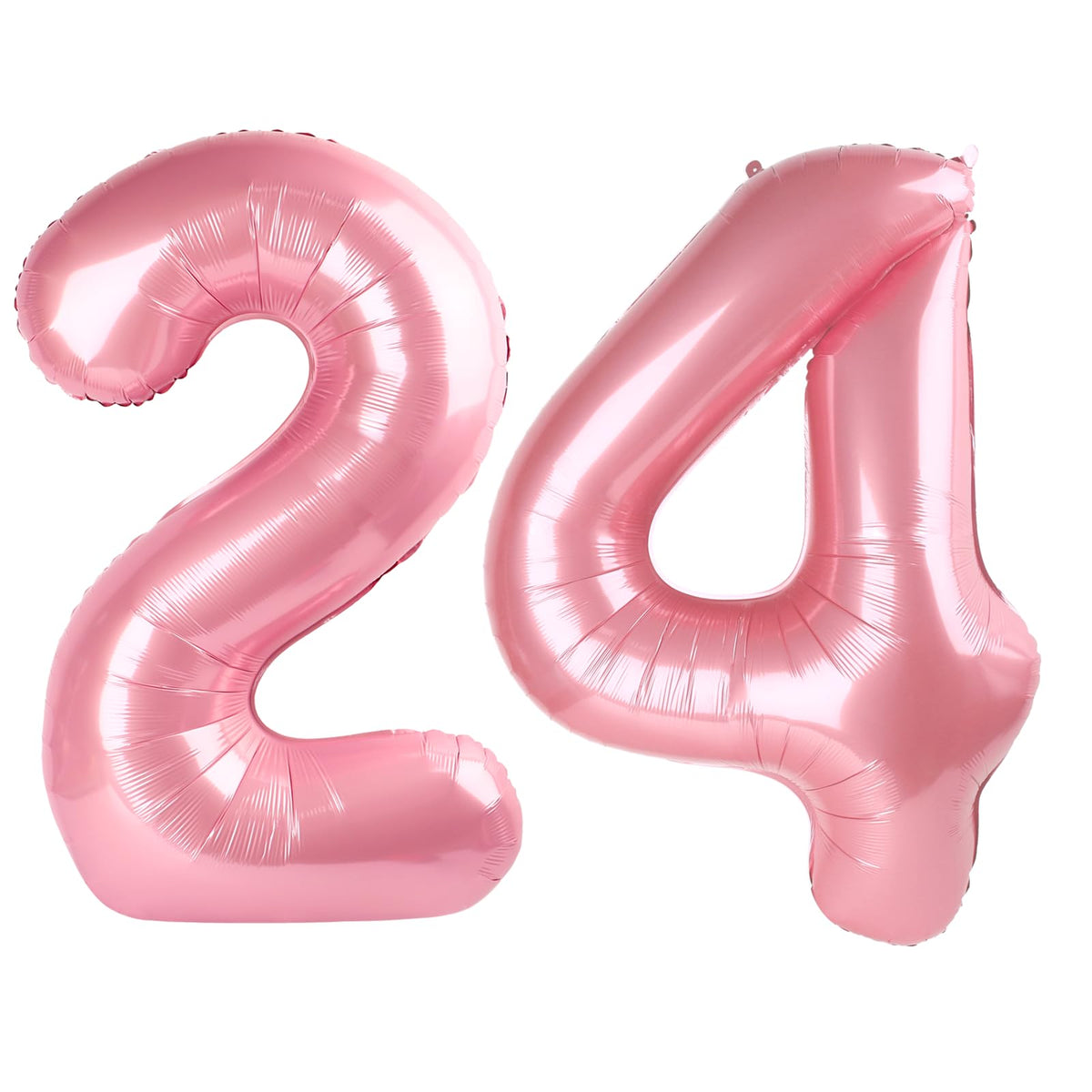 Kelfuoya 40-Inch Pearlescent Pink Number 24 Balloon – 24th Birthday Party Decorations