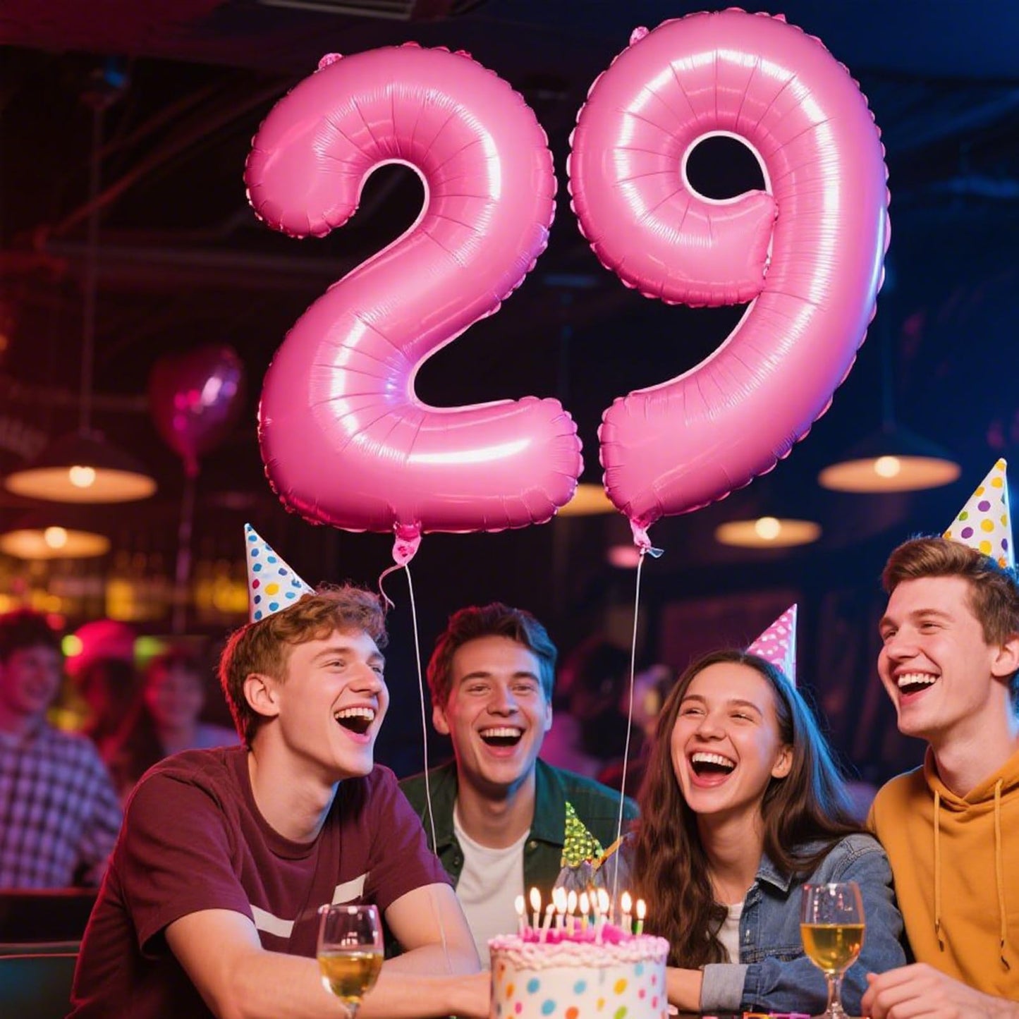 Kelfuoya 40-Inch Pink 29 Number Balloon – Jumbo Mylar Foil Helium Balloon for Birthday & Anniversary