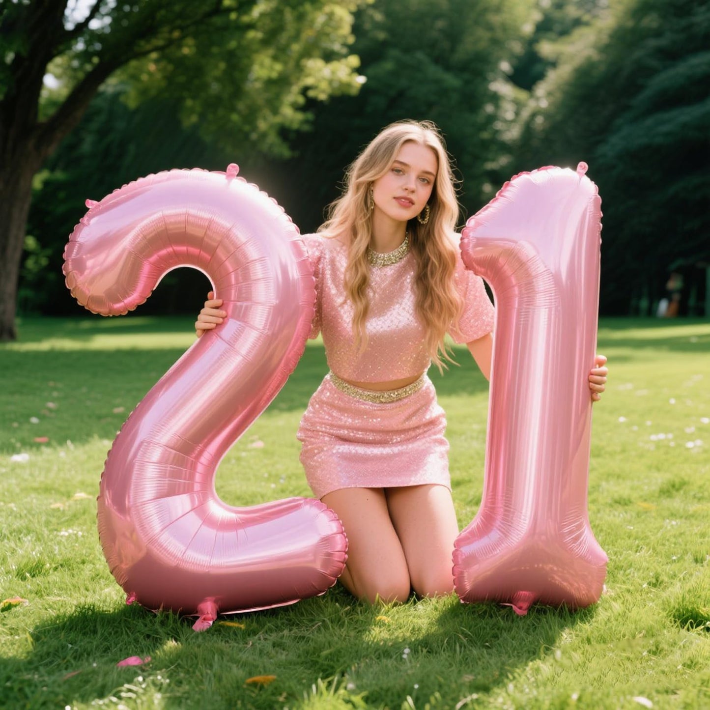 Kelfuoya 40-Inch Pearlescent Pink Number 12 Balloon for 12th Birthday & Anniversary