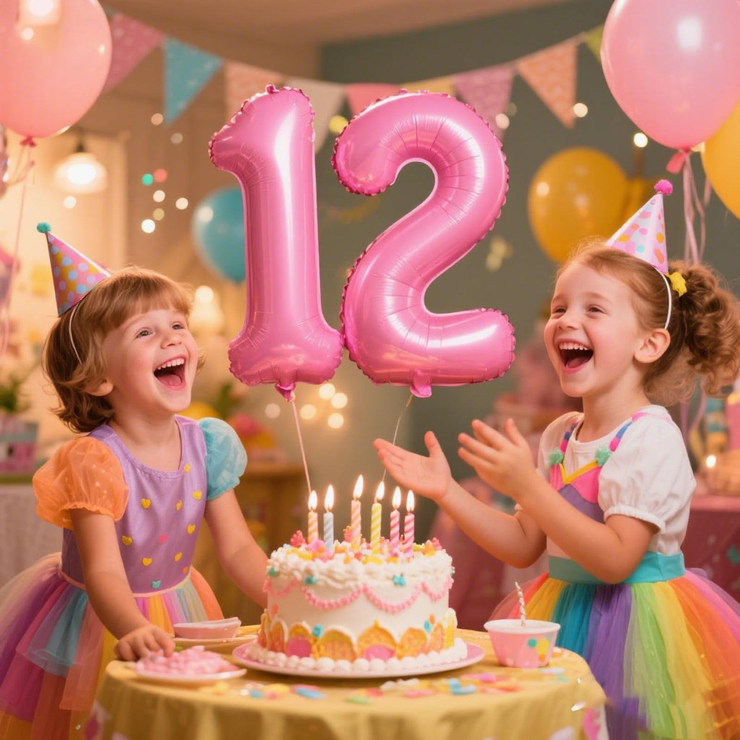 Kelfuoya 40 Inch Pink Number 12 Balloon – Jumbo Mylar Foil Digital Balloon for Birthday & Anniversary