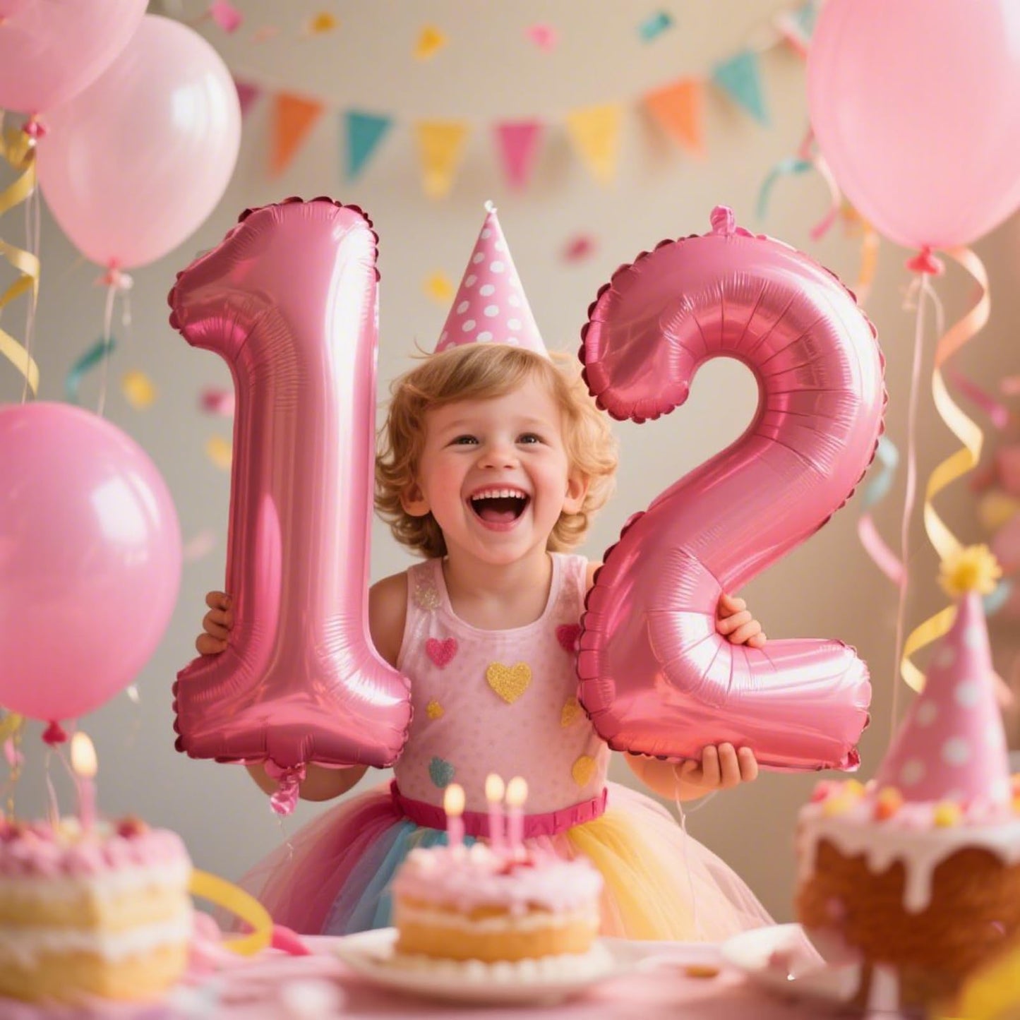 Kelfuoya 40 Inch Pink Number 12 Balloon – Jumbo Mylar Foil Digital Balloon for Birthday & Anniversary