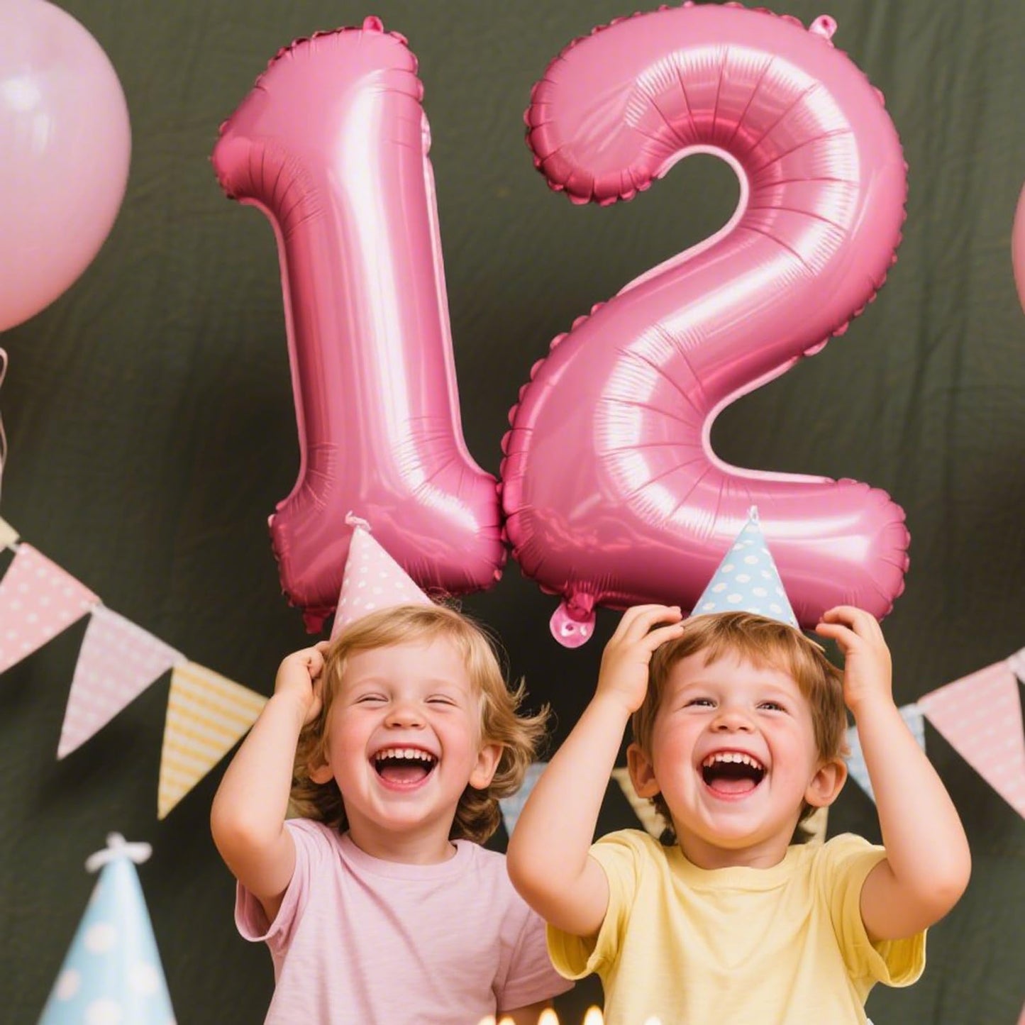 Kelfuoya 40 Inch Pink Number 12 Balloon – Jumbo Mylar Foil Digital Balloon for Birthday & Anniversary