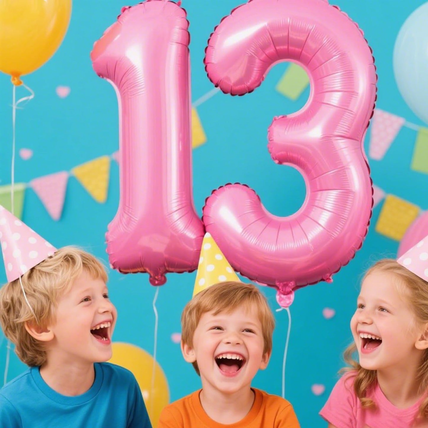 Kelfuoya 40-Inch Pink Number 13 Digital Mylar Balloon – Jumbo Party Decoration