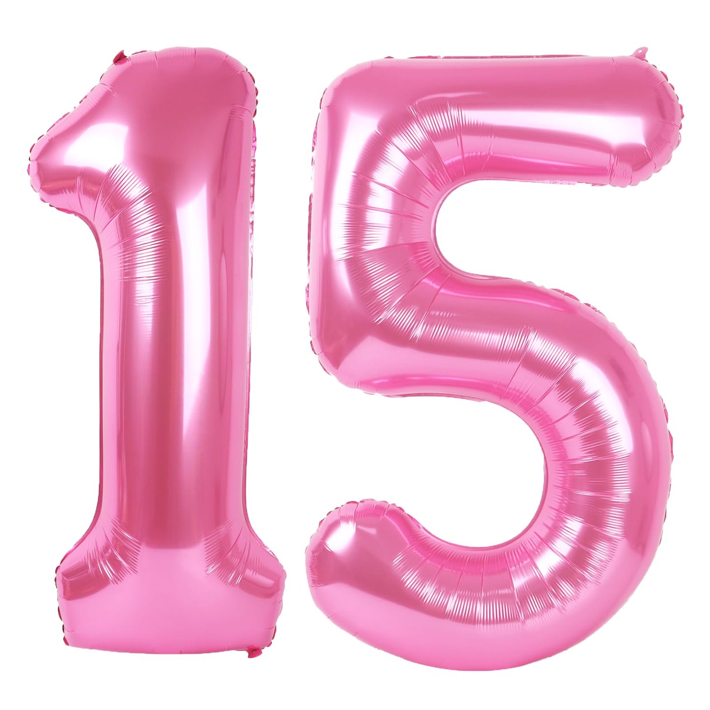 Kelfuoya 40 Inch Pink Number 15 Digital Balloon - Jumbo Mylar Foil Helium Balloon for Birthdays & Anniversaries