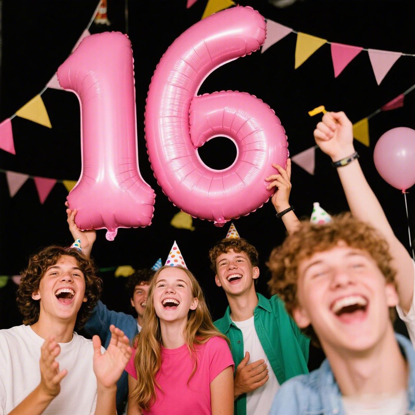 Kelfuoya 40 Inch Pink Number 16 Balloon – Jumbo Mylar Foil Balloon for Birthdays & Anniversaries