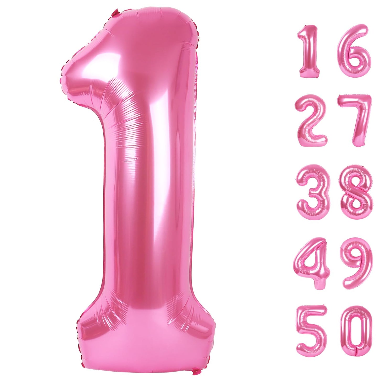 Kelfuoya 40-Inch Pink Number 17 Balloon | Jumbo Mylar Foil Balloon for Birthday & Anniversary Parties